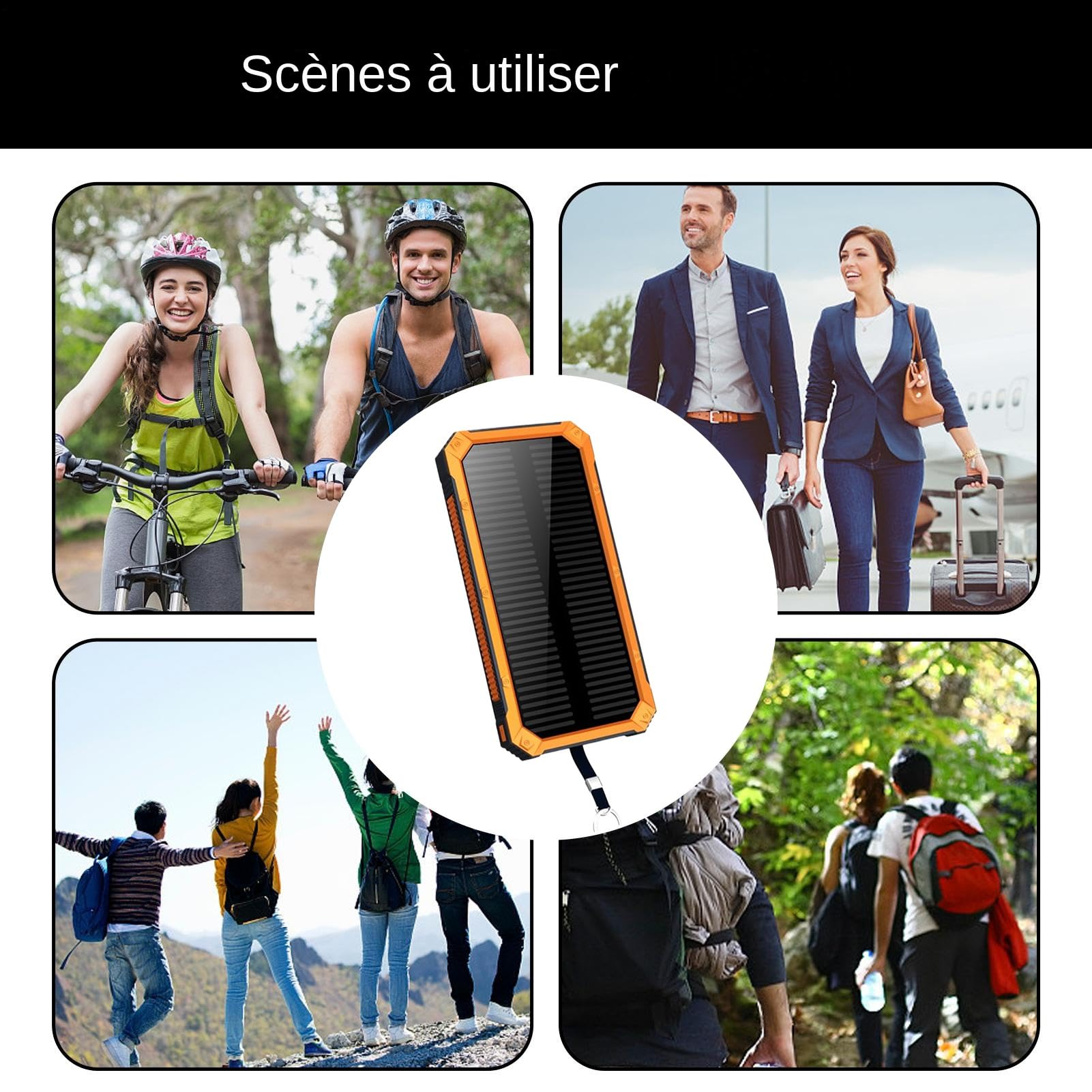 Batterie Externe À Energie Solaire Chargeur De Téléphone Portable