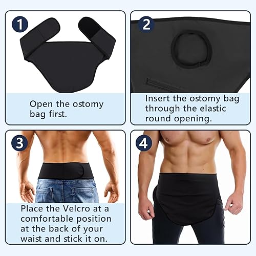 Miniatura 7 de Cinturón de apoyo para la ostomía para hombres y mujeres Envoltura discreta para abdomen Funda universal para bolsas de colostomía e ileostomía