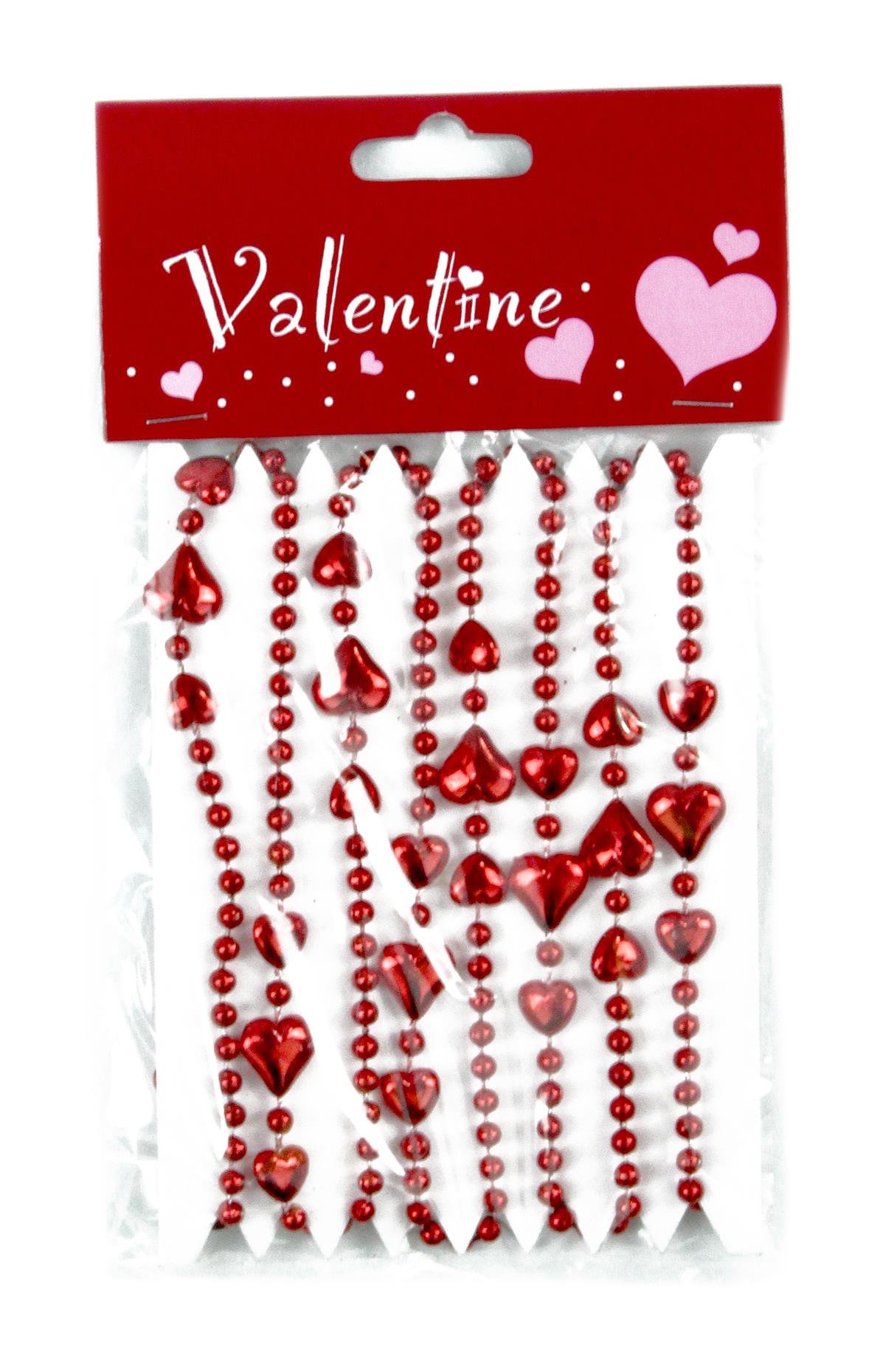 Valentinstags-Girlanden mit Herzen und Perlen, 30,5 m, 3 Girlanden à 1,2 m lang