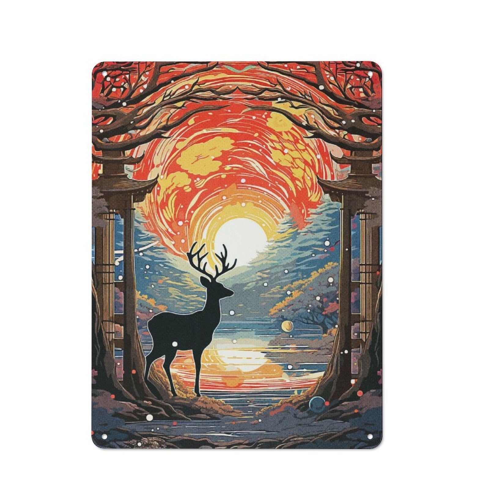 Junmoney Gate Forest Japan Retro Tin Wall Plaque 40X30cm Featuring For Garage Wall, For Vintage Wall Decor Fans, For Themed Room Decoration