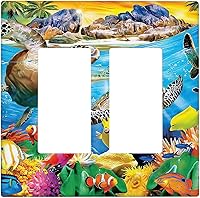 Vista 86 de Baby Turtle - Cubierta decorativa de pared para interruptor de luz de palanca de 1 banda, lindas tortugas subacuáticas, placa frontal eléctrica