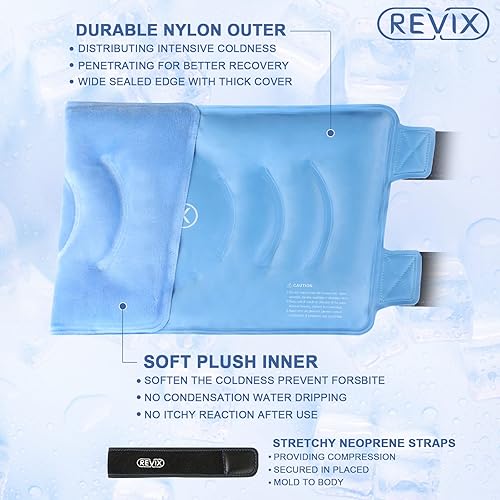 Miniatura 3 de REVIX XL Rodillera de hielo alrededor de toda la rodilla paquetes de hielo de gel reutilizables para cirugía de reemplazo de rodilla lesiones