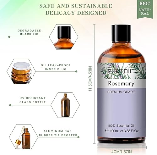 Vista 21 de PHATOIL Aceite esencial de sándalo de 3.3 fl oz, aceites esenciales puros de aromaterapia para difusor, humidificador, relajación, aceites