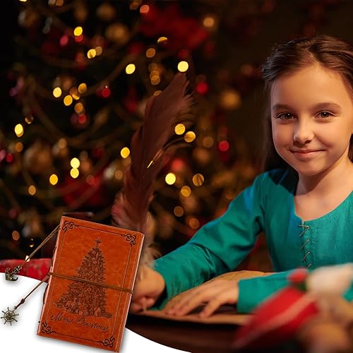 Miniatura 6 de Diario de cuero para regalo de Navidad, diario vintage recargable, cuaderno de escritura de cuero de parte de mamá, diario de cuero grabado para
