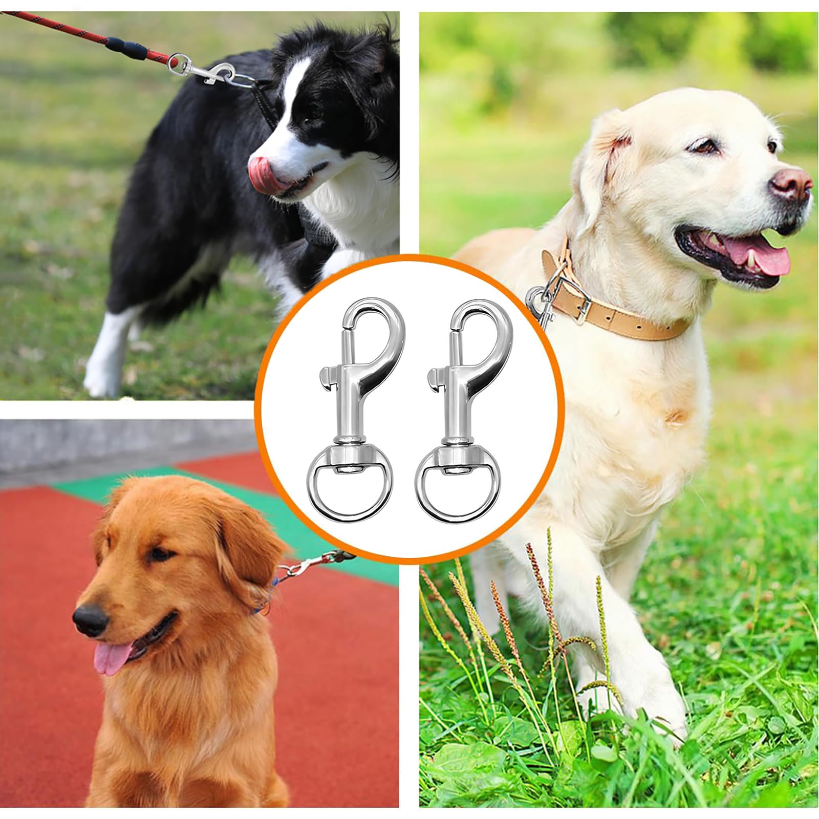 Trigger Clips Clasp,12 PCS Keyring Clip Dog Lead Dlips Swivel Snap Hook 360° Rotating Dog Lead Clips Secure Carabiner Clasps for Keyrings Leash Collars DIY Crafts and Outdoor Gear - Image 4
