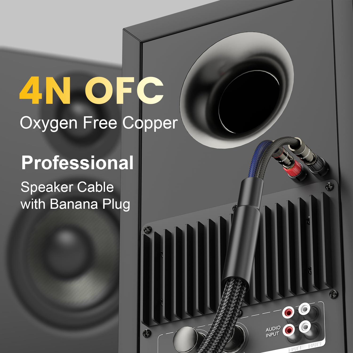 Cavo Per Altoparlanti SOUNDFAM 3 M Con Connettori A Banana Placcati Oro 24K E OFC 99,99%