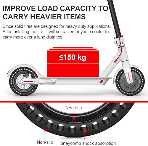 Miniatura 4 de BANGTING 2 neumáticos sólidos de 8.5 x 2 pulgadas para scooter eléctrico, neumático de 8 12 x 2 para Gotrax GXL V2XRAPEX, repuesto de neumáticos