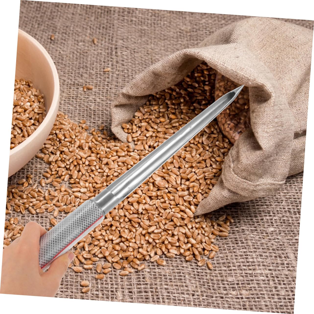 SOLUSTRE Campionatore Asta Sonda Acciaio Inossidabile e Cereali in Portatile per Resistente alla Ruggine Semplice da Usare Agricoltura e Lavorazione del Cibo