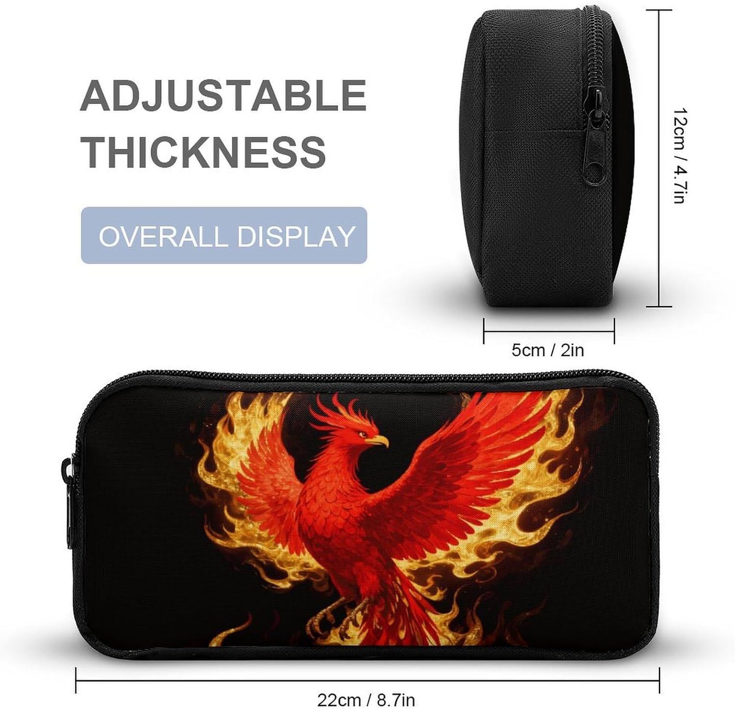 Phoenix Flame Pencil Case Large Capacity Pencil Pouch image 2