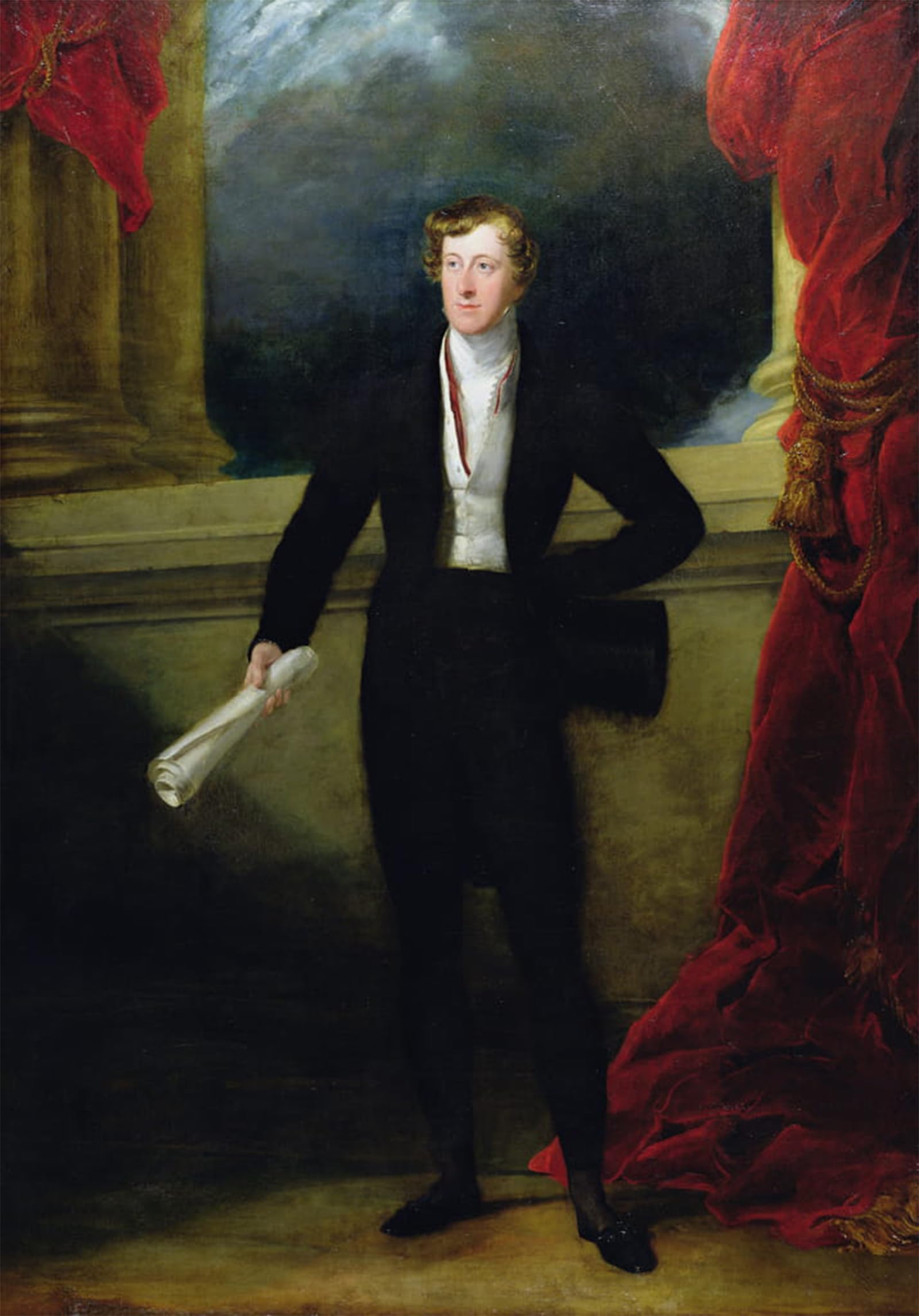 SERENDIPITP Retro Picture Poster Wall Art Pictures Painting Portrait of William Spencer Cavendish by George Hayter Wall Art Canvas Print for Wall Decor 60x90cm