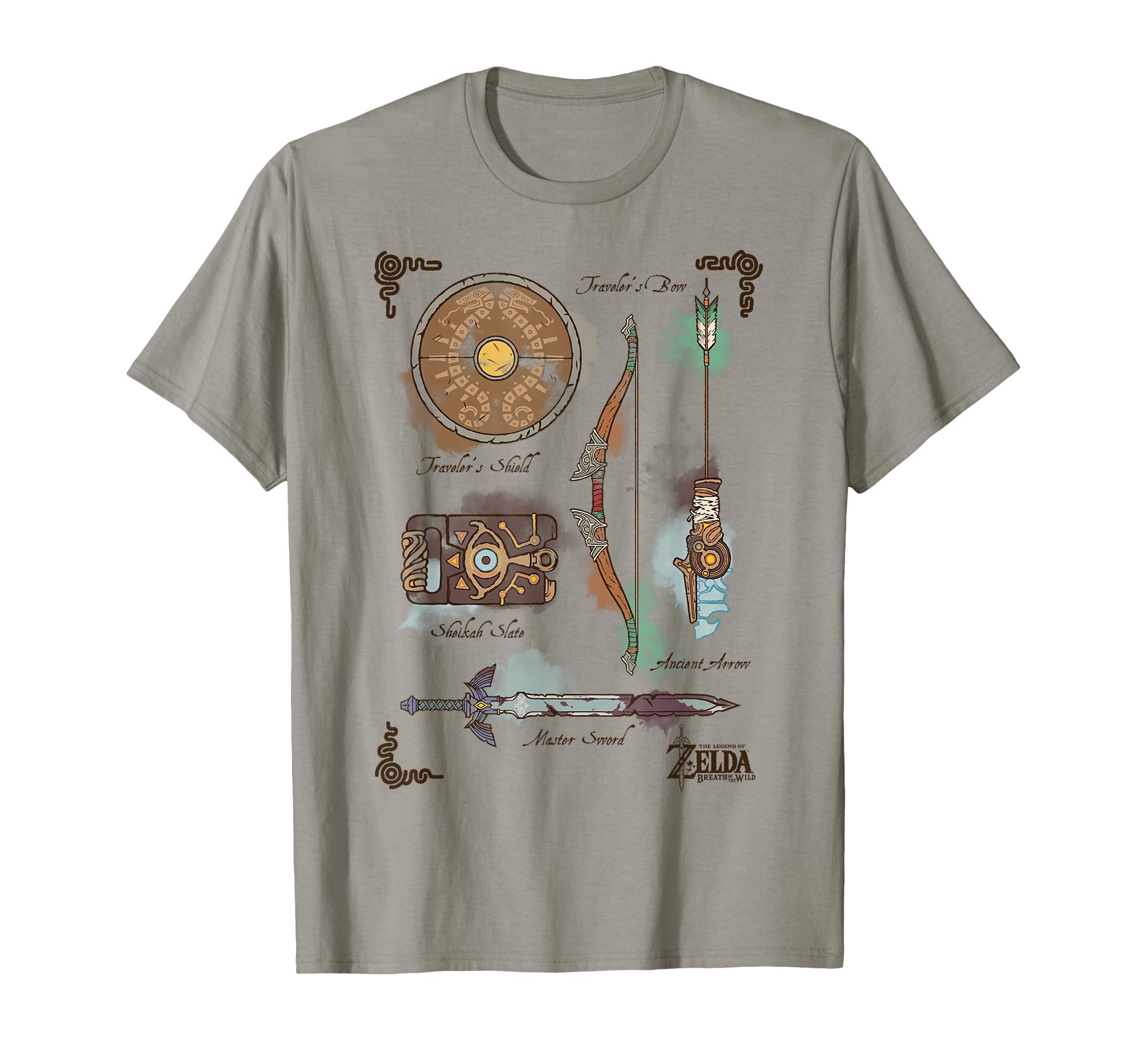 Zelda Breath of The Wild Link Inventory Graphic T-Shirt T-Shirt