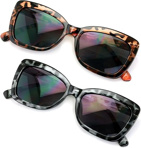 Miniatura 7 de V.W.E. 2 pares de lentes de sol BIFOCAL para mujer, lentes grandes, mariposa, lectura  divertidos lentes de ojo de gato para exteriores