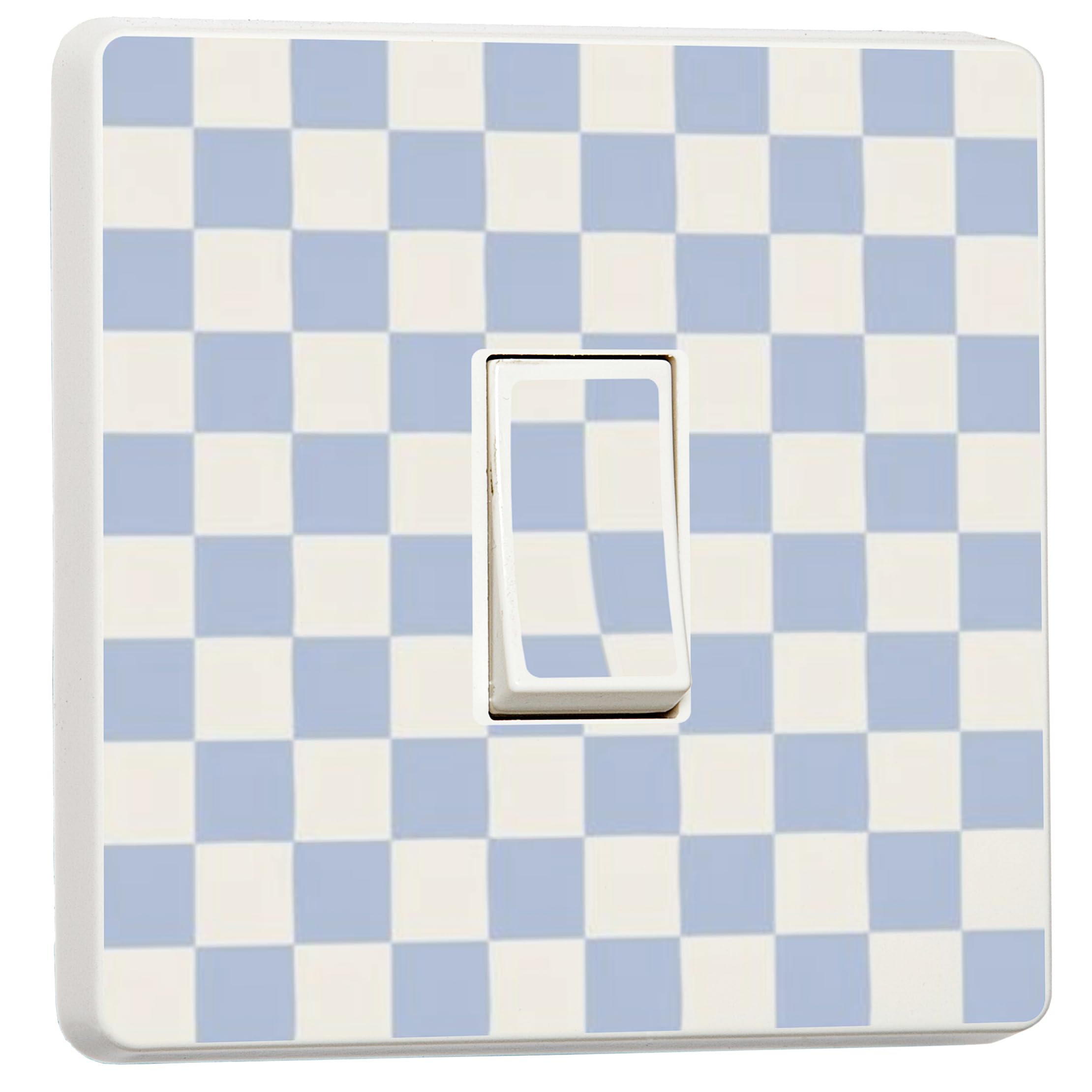 stika.co Pack of 2 Blue Checker Print Vinyl Light Switch Stickers - Decorative Skins for Single Switch | Modern Home Decor