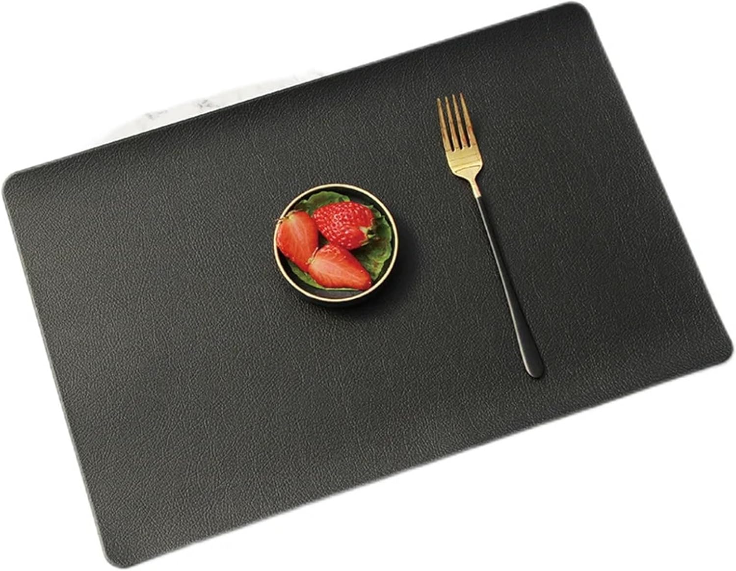 PU Leather Square Placemats Double-Sided Table Mats for Dining Table Washable Anti-Slip Table Pad Mats 테이블매트 Салфетк(YB Grey)