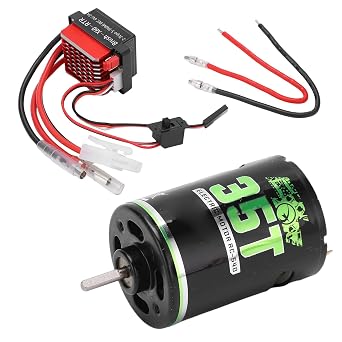 Brushed Motor ESC Combo featuring a 540 size motor with durable sealed bearings for low friction, a High Torque RC Motor Upgrade for 1/10 Scale crawlers 35T