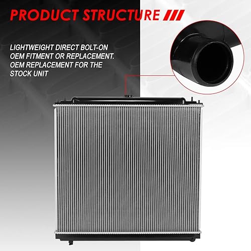 Miniatura 3 de DPI 2807 - Radiador de refrigeración de 1 fila de estilo de fábrica compatible con Frontier Pathfinder Xterra Suzuki Equator 4.0L 5.6L AT 05-18,
