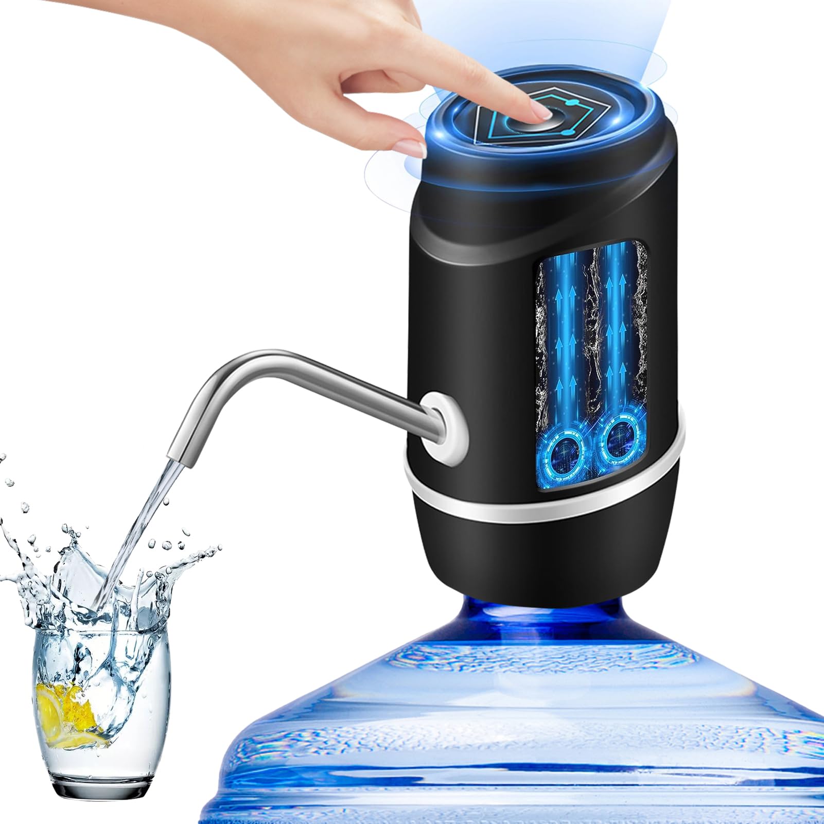 Photo 1 of NON REFUNDABLE BUNDLE OF 2, TECZEN Portable Water Dispenser for 5 Gallon Bottle, USB Charging Automatic Water Bottle Pump, Small Electric Water Jug Pump for Home, Living Room, Office, Camping - Black Black-02