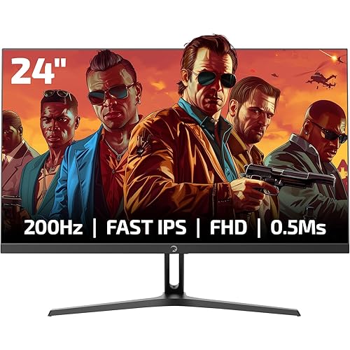 Game Power Bull T10 24 Inch 200Hz Gaming Monitor, 1920x1080p FHD, HDR, Adaptive Sync, Frameless Design, 300 Candela, IPS Panel, Blue Light Filter, 0.5ms Response Time, Zero Dead Pixel Warranty