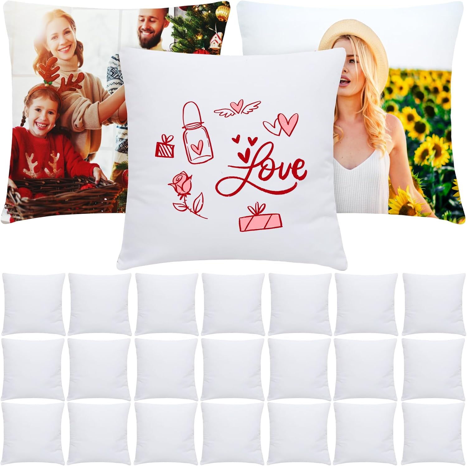 Shimeyao 48 Pcs Sublimation Throw Pillowcases Bulk 18 x 18