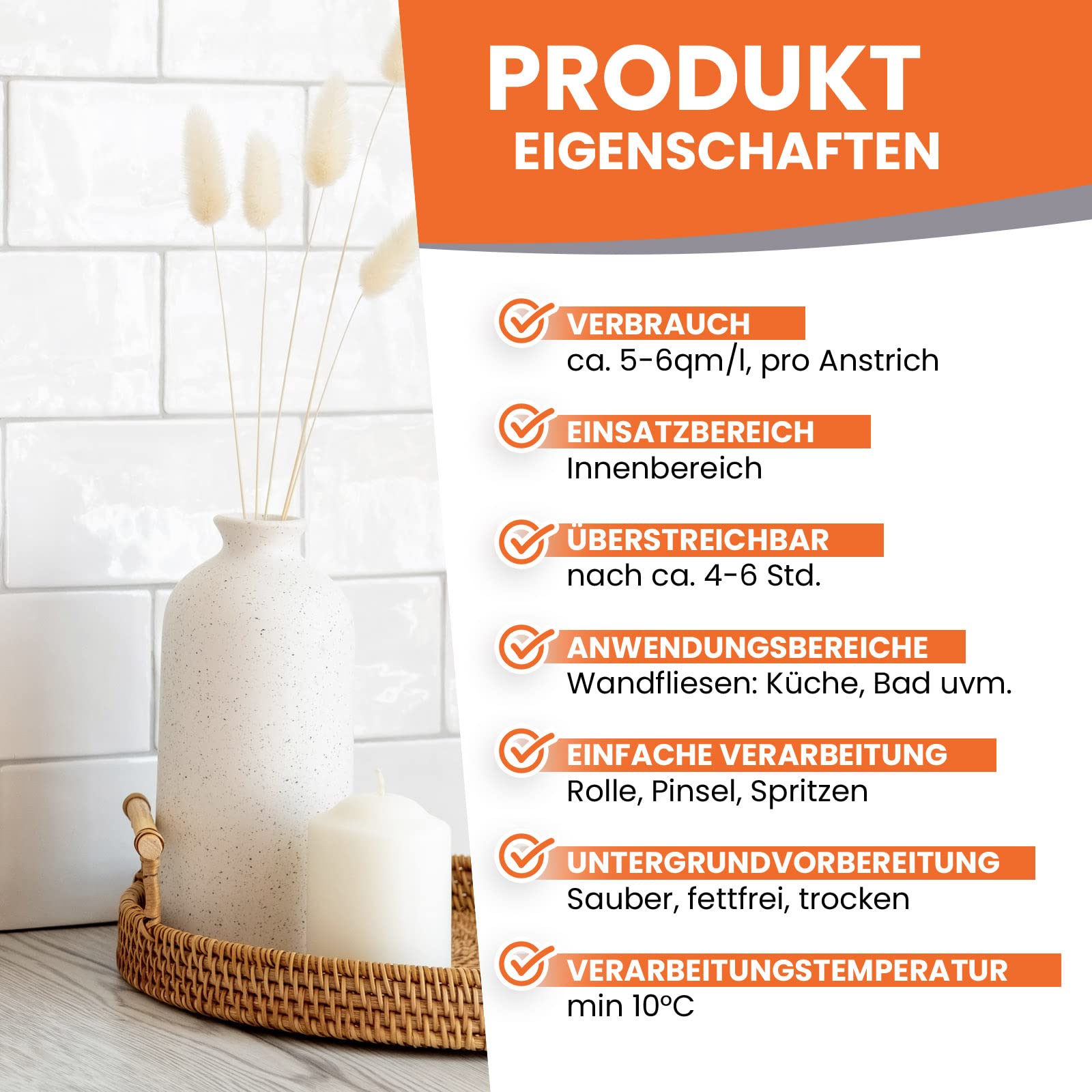 BEKATEQ 1K Fliesenlack für Boden- und Wandfliesen, 1l Betongrau seidenmatt I Fliesenfarbe für innen & außen I Hohe Deckkraft & gute Haftung I Für Küche, Bad, Keller BE-713