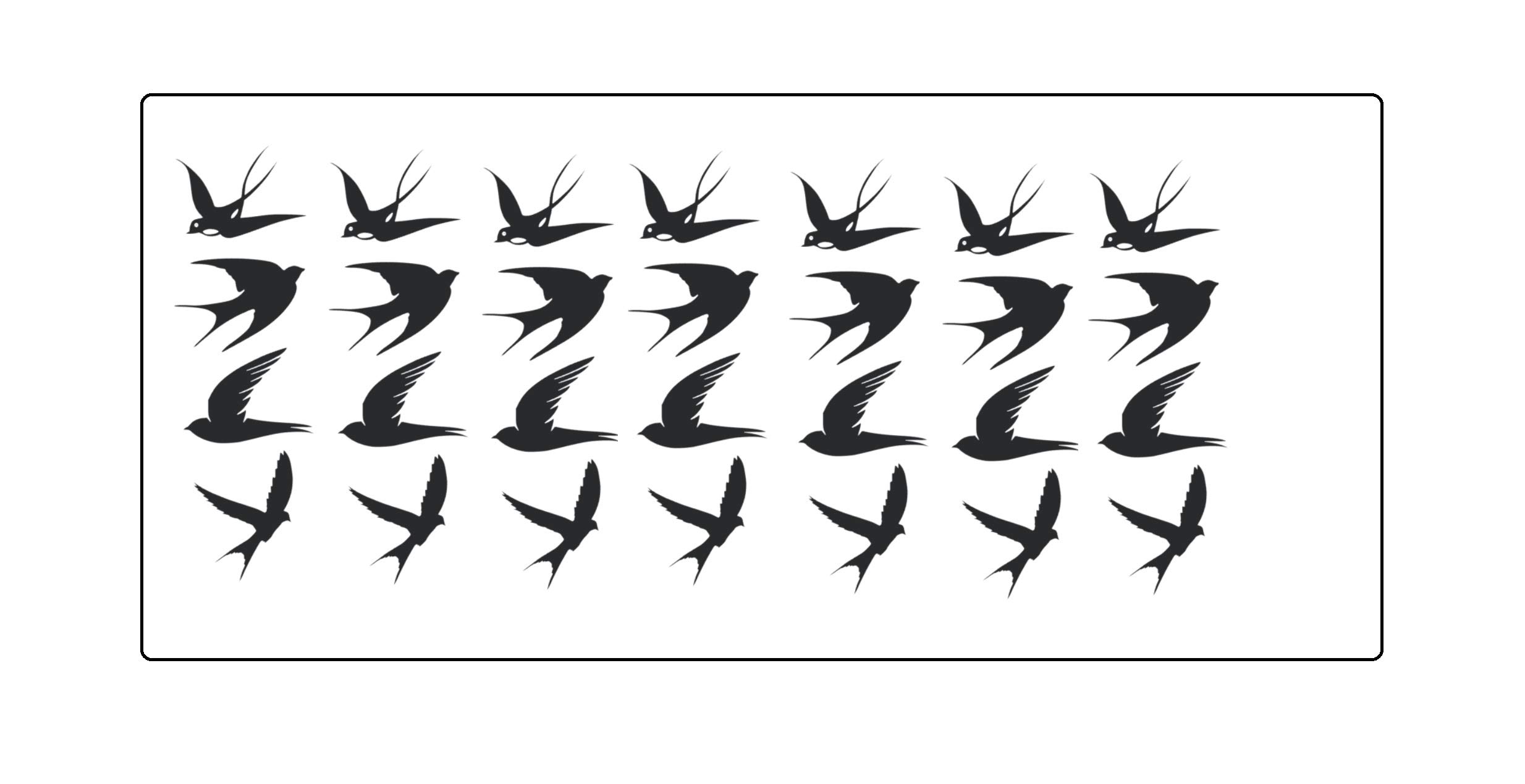 Kaz Creations White Swallow Bird Collection (Swallow Bird Vinyl Stickers Black)