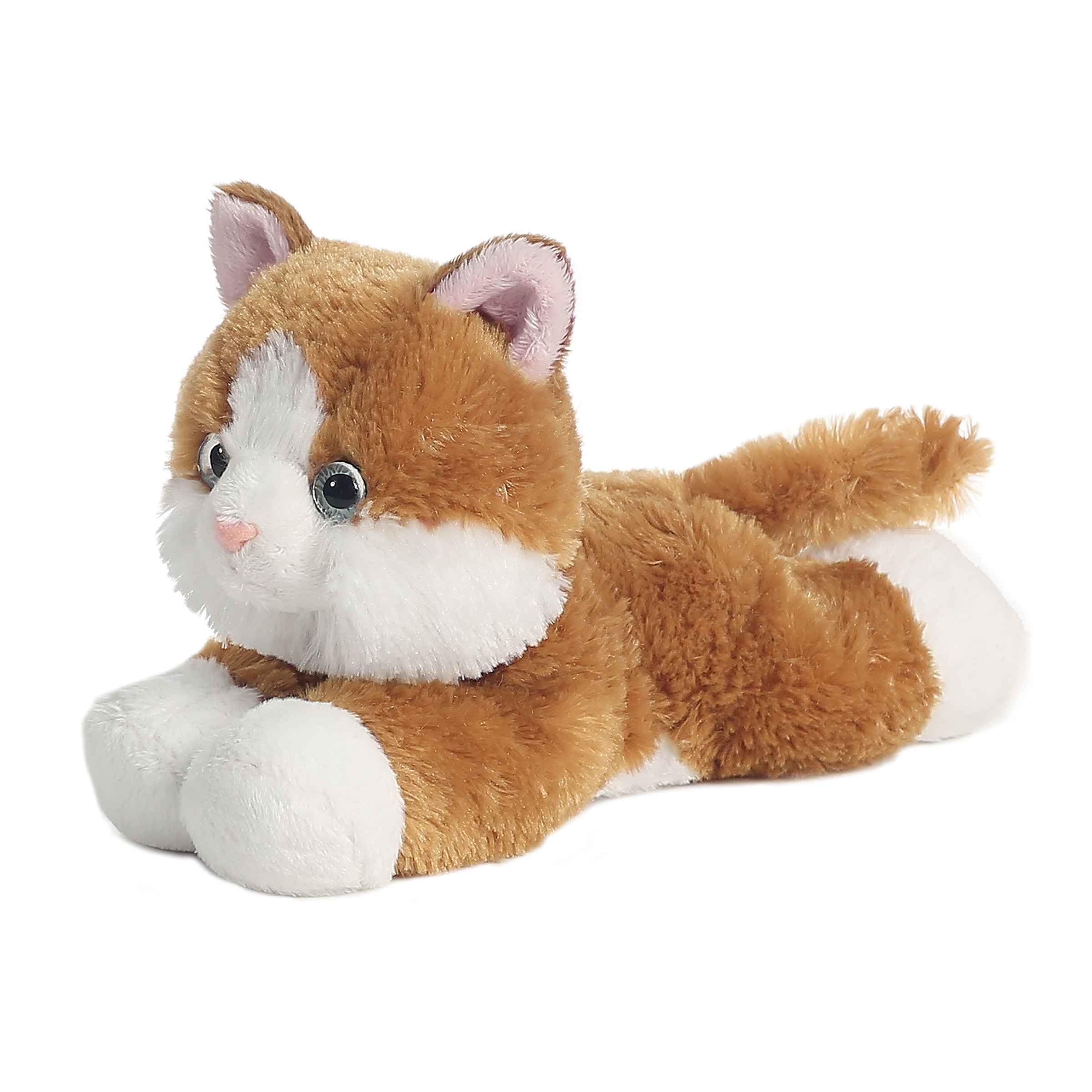 Aurora® Adorable Mini Flopsie™ Sunshine Tabby™ Stuffed Animal - Playful Ease - Timeless Companions - Brown 8 Inches