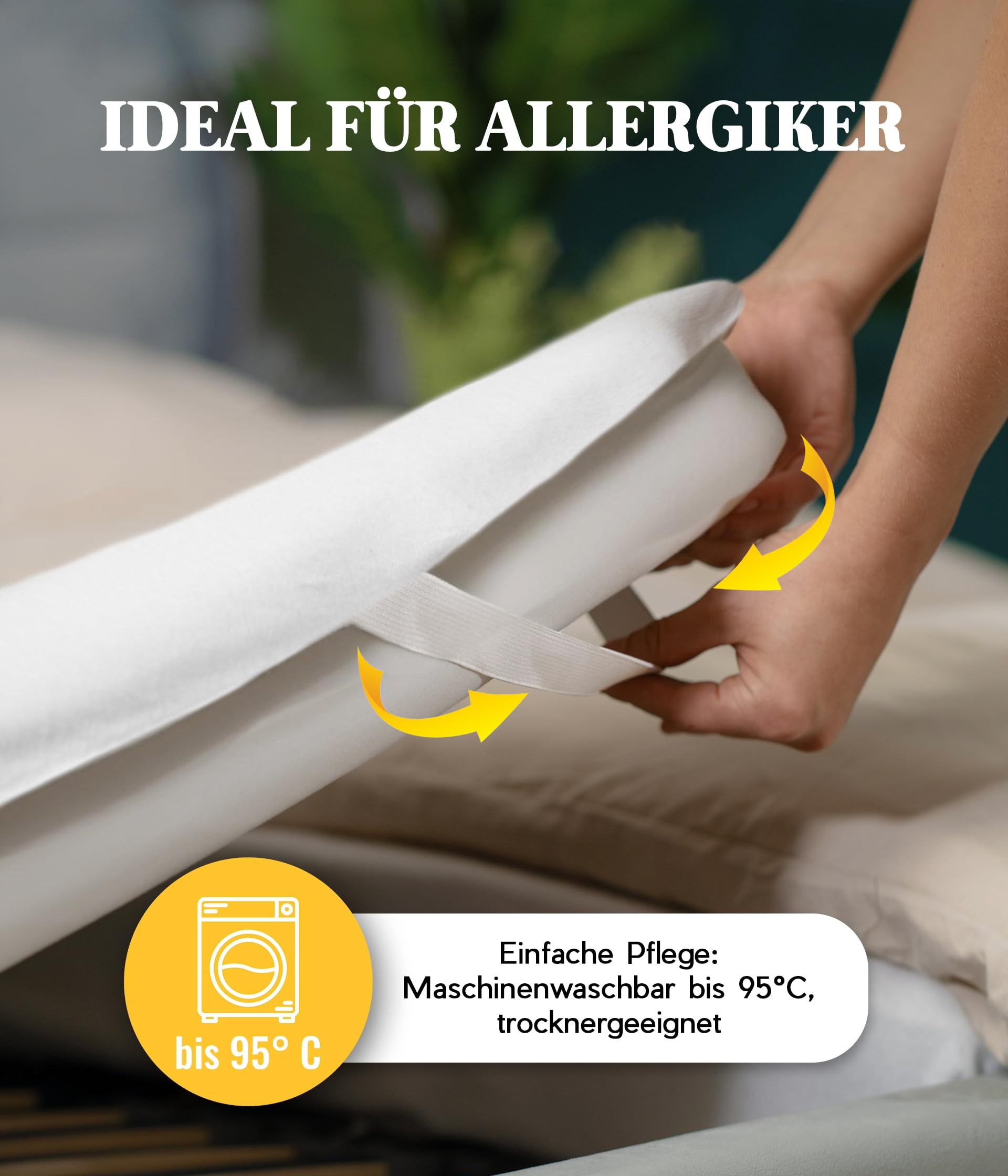 Medicline Molton Matratzenauflage wasserdicht & waschbar 200x200 Matratzenschoner - Inkontinenz Bettauflage aus Molton - Matratzenschutz-atmungsaktiv mit 4 Eckgummis