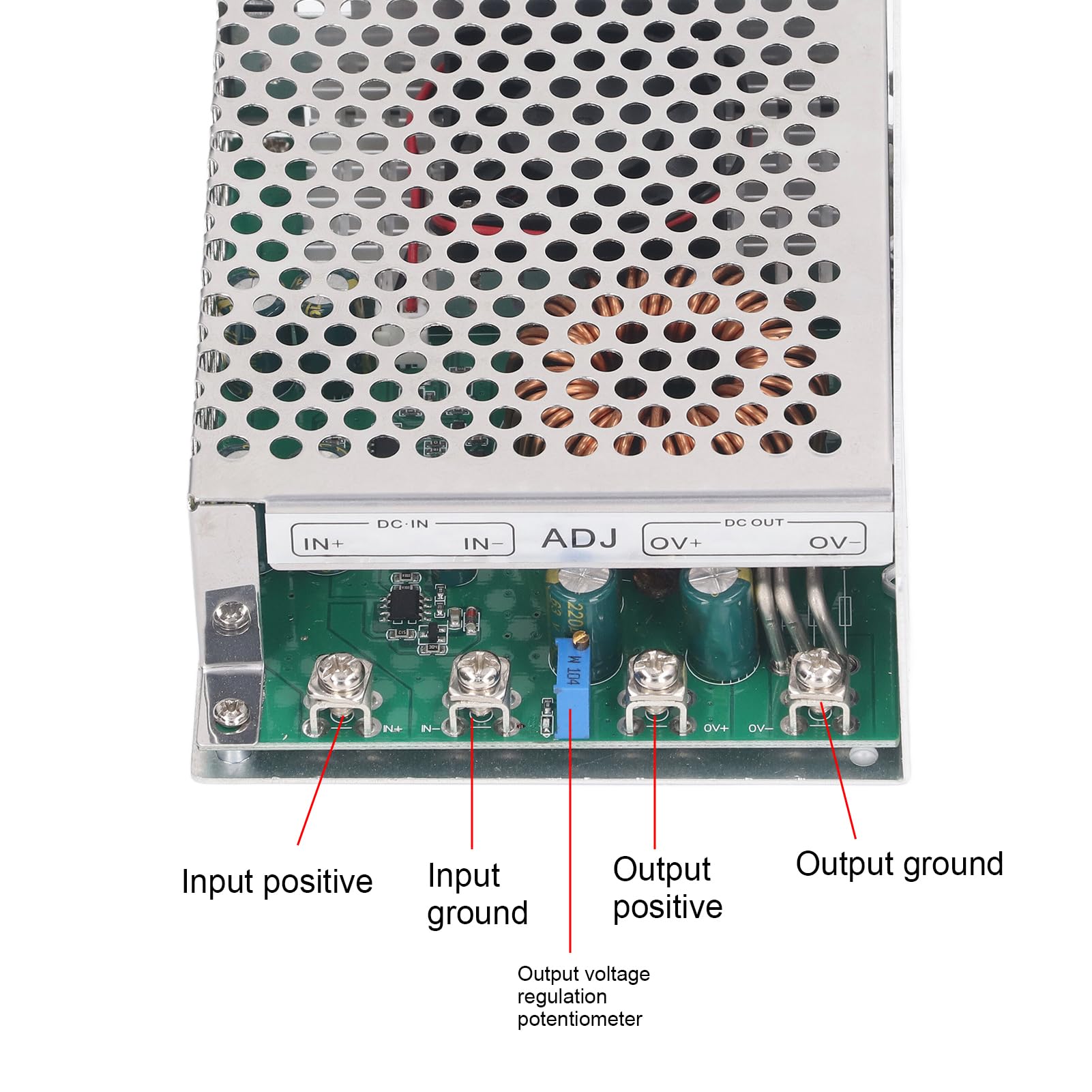 DC-zu-DC-Abwärtsmodul, 50 A, 1000 W, DC25-90V-Eingang, Einstellbares Spannungsregler-Konvertermodul mit Lüfter, DC2,5-50V-Ausgang