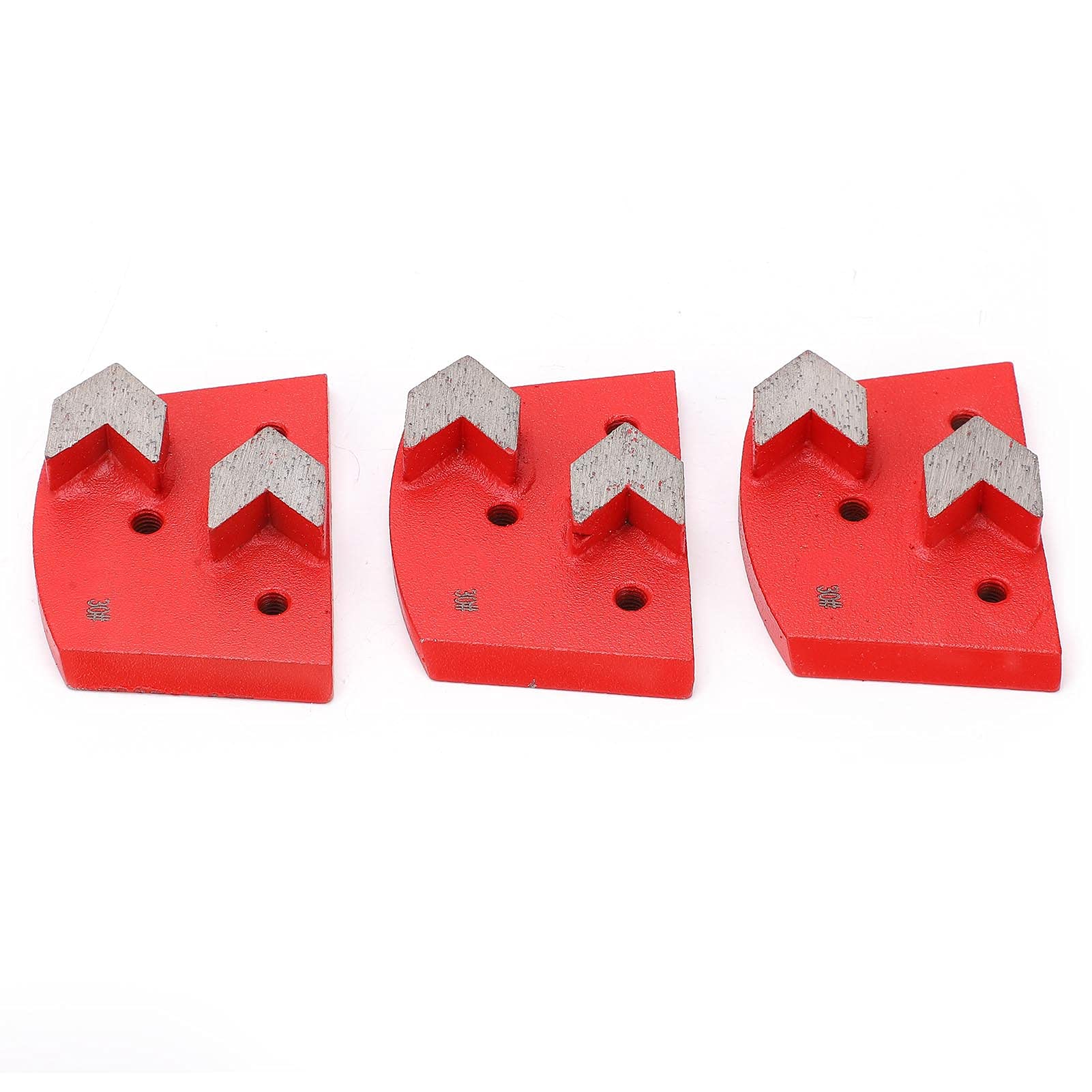 Disque de Meulage Diamant Trapézoïdal à 2 Dents, 3 Pièces Bloc de Meulage de Disque de Polissage de Sol pour la Coupe du Béton Accessoire de Meuleuse pour Sol de Meuleuse, Rouge