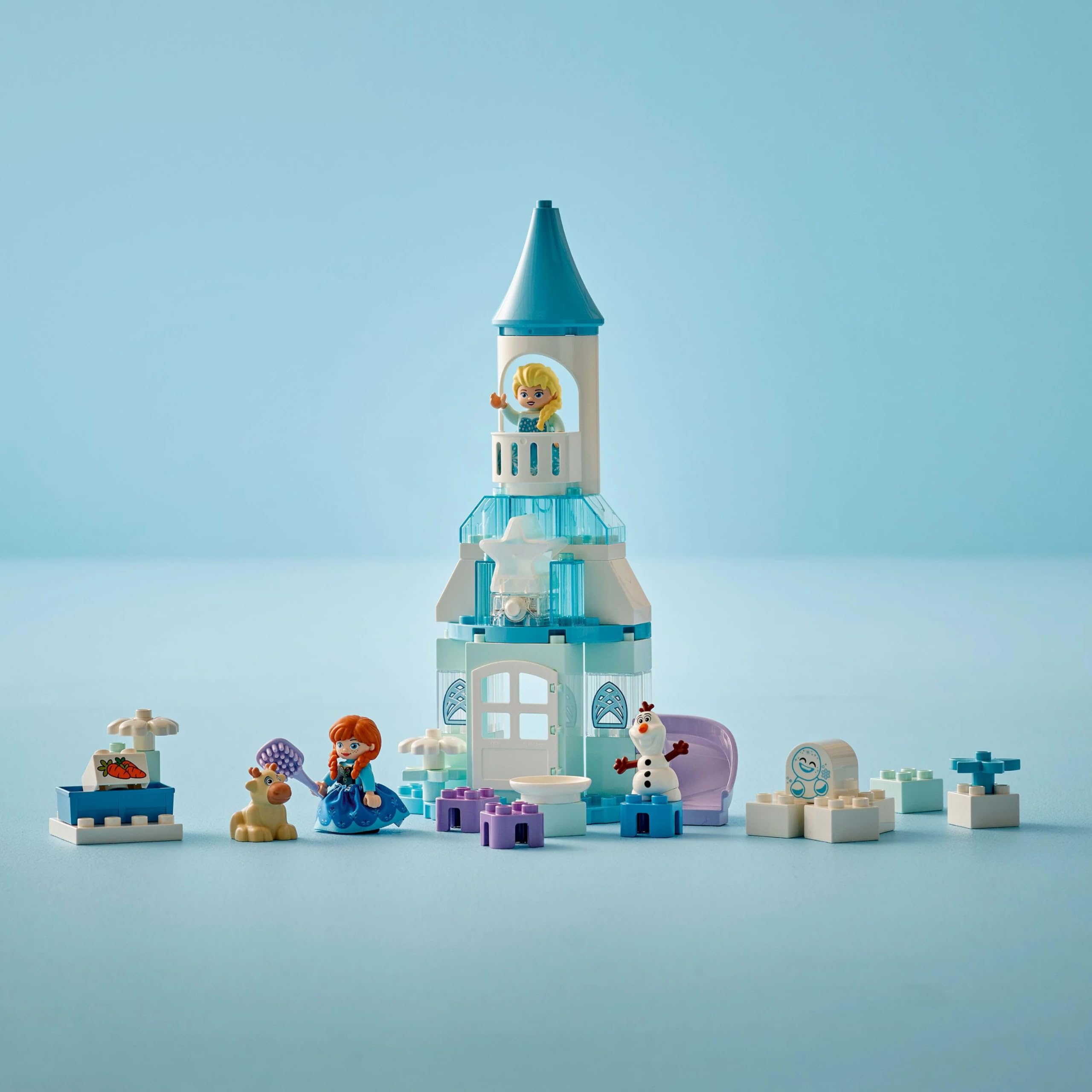 LEGO DUPLO Disney Przyjęcie w lodowym zamku Anny i Elzy 10455 | zamek dla dzieci, klocki dla 2-latka, prezent dla dziewczynki i chłopca 2+, Anna i Elsa, 54 elementy