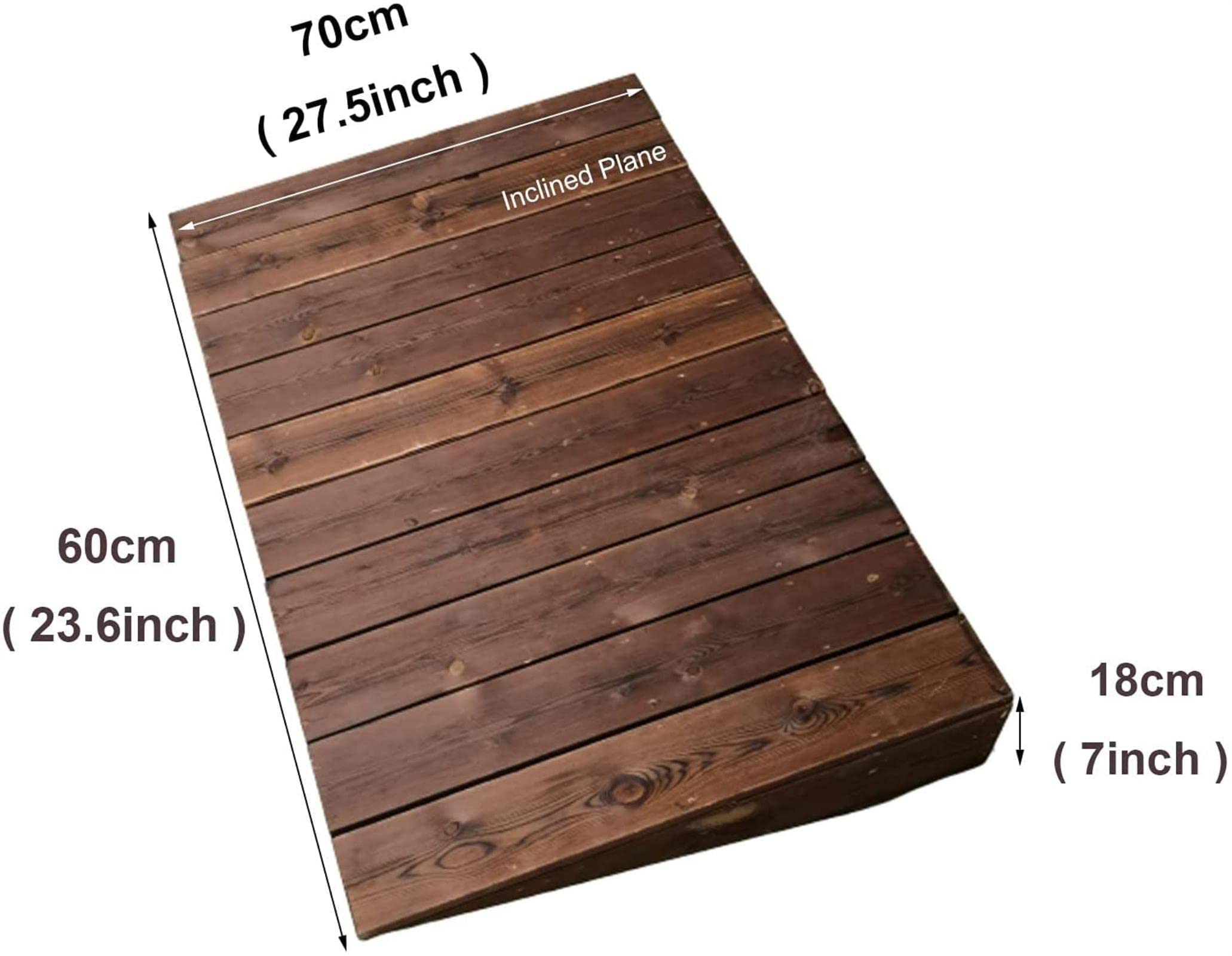 Schwelleneingang/Bordstein aus braunem Holz, 3,9/7 Zoll hoher Rotor/Rollstuhl, Gartenterrasse