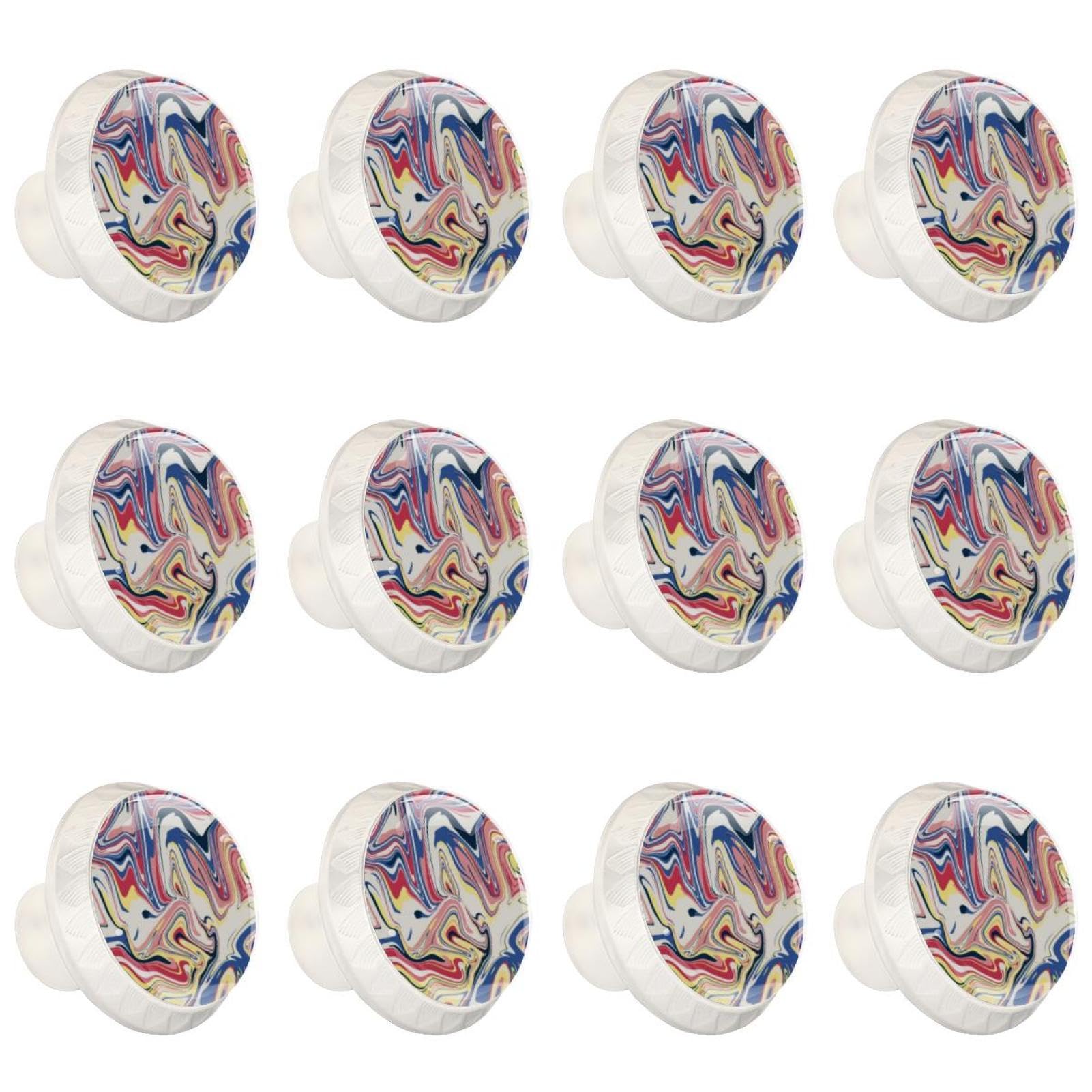 Boutons de tiroir en verre de cristal pour placard de salle de bain et cuisine