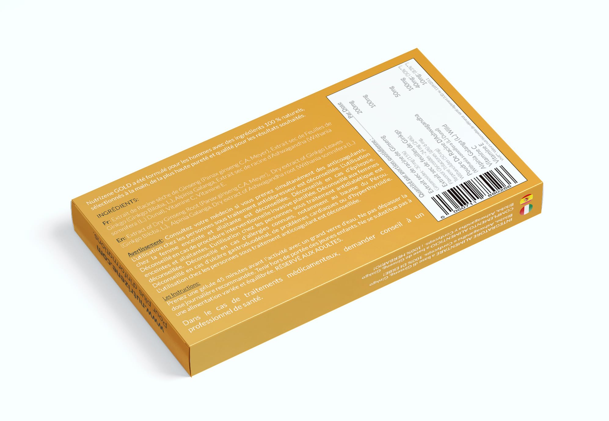 NUTRIZENE GOLD - Complément alimentaire pour hommes - 12 capsules
