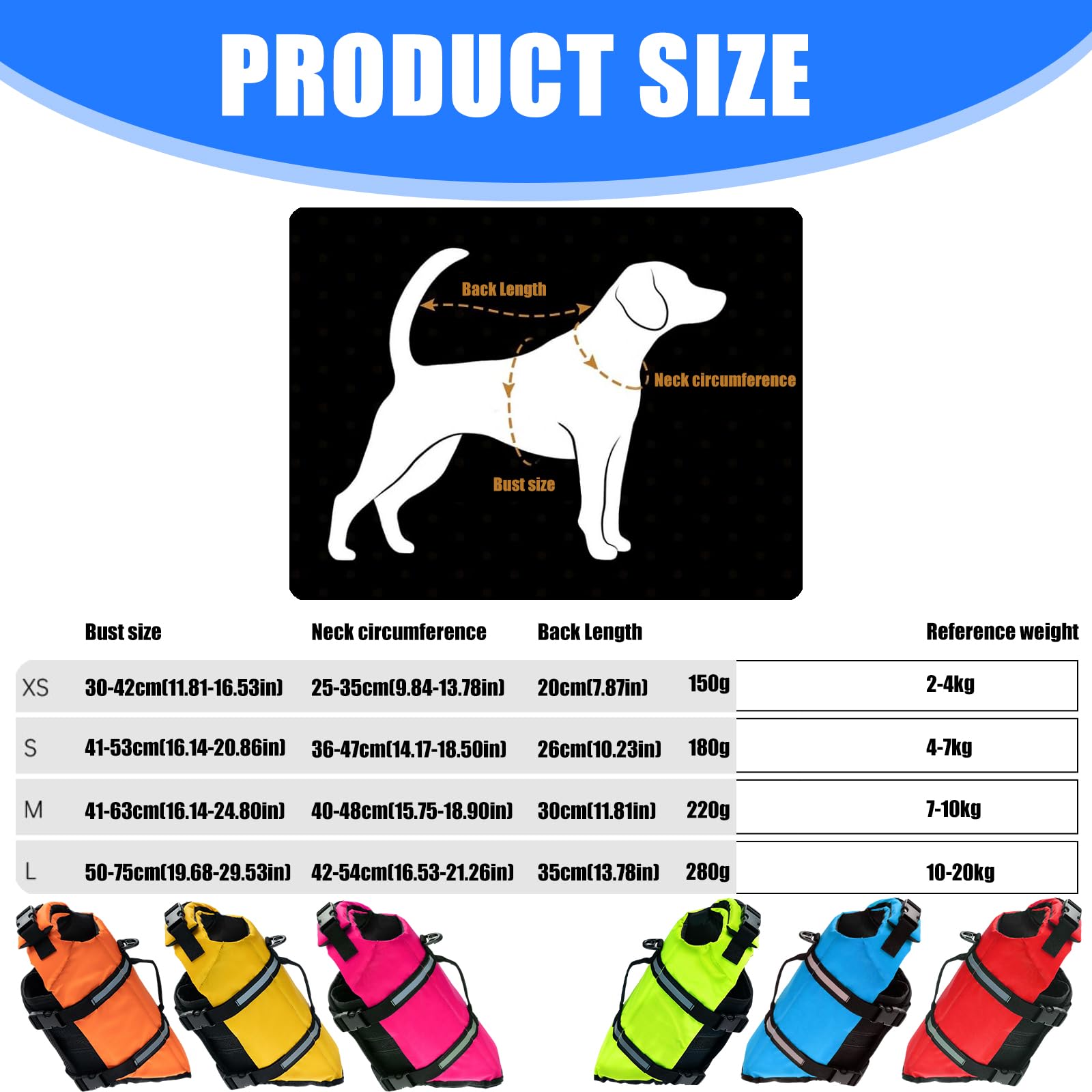 Chaleco salvavidas para perros, cómodo, ajustable, amarillo L