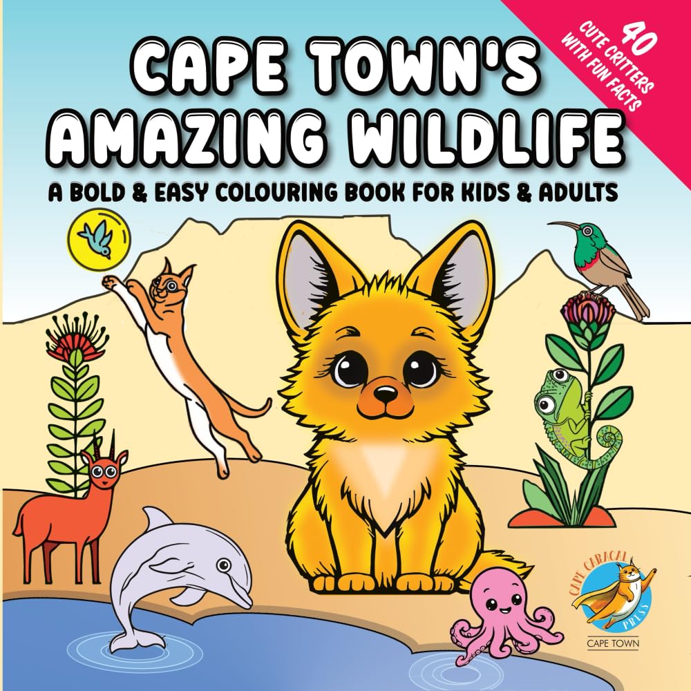Cape Town's Amazing Wildlife: A Bold and Easy Colouring Book for Kids and Adults