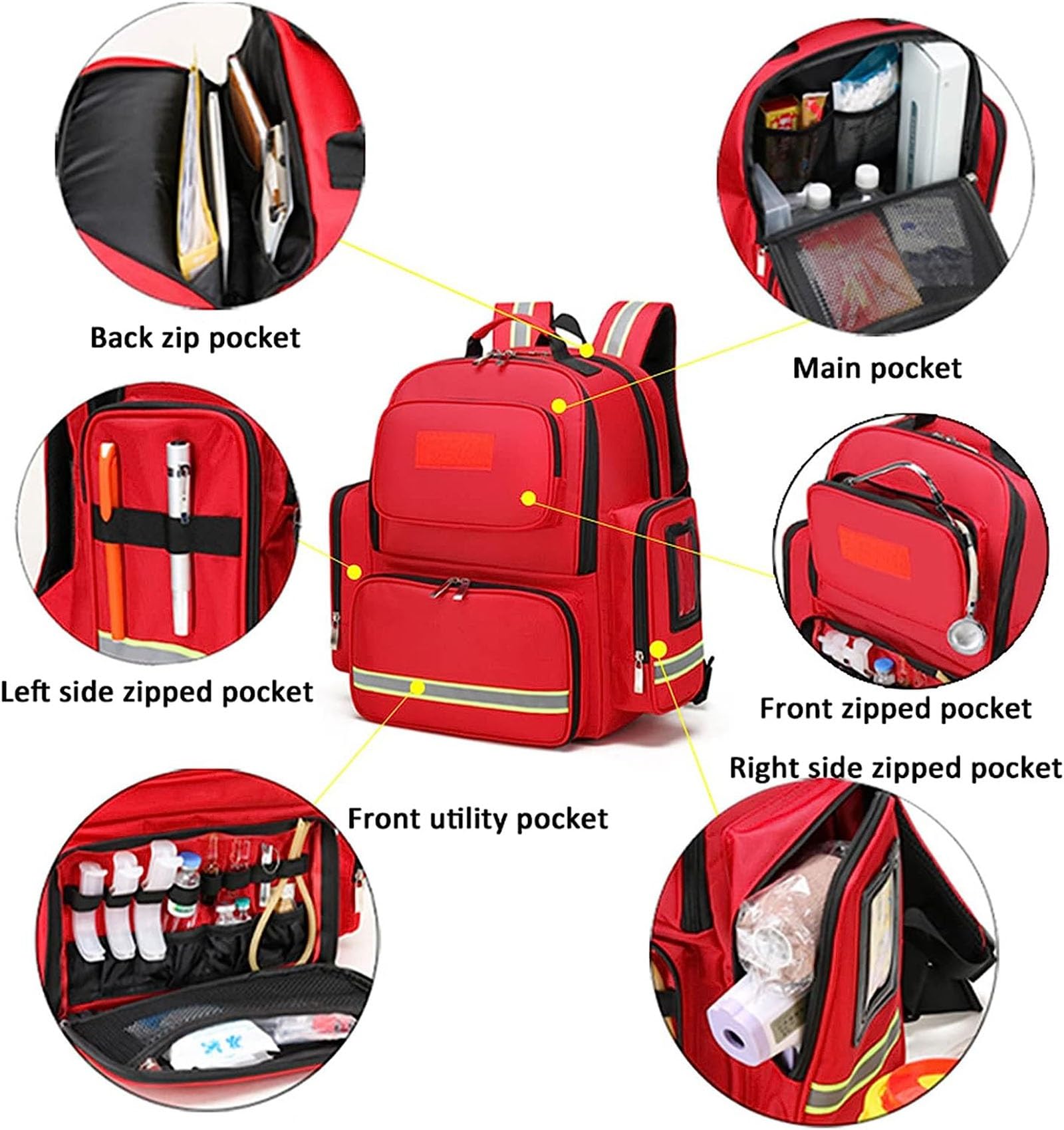 Kit di Pronto Soccorso, Scatola di Sopravvivenza Mini, Borsa di Emergenza Medica Impermeabile all'Aperto per Casa, deposito del Primo soccorritore di Sopravvivenza Trauma Zaino(C)