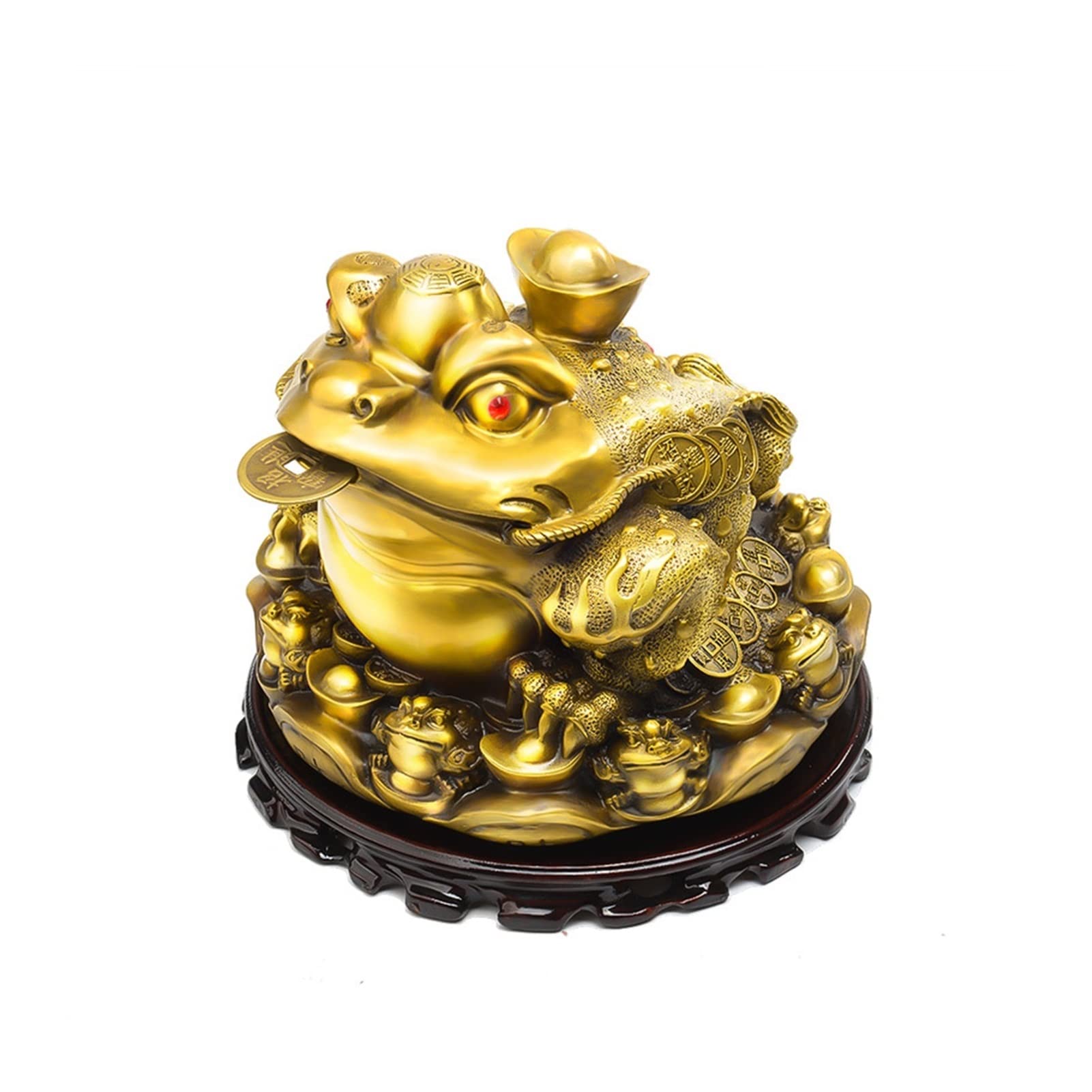 Crapaud à trois pattes en laiton massif, objet d'art décoratif doré
