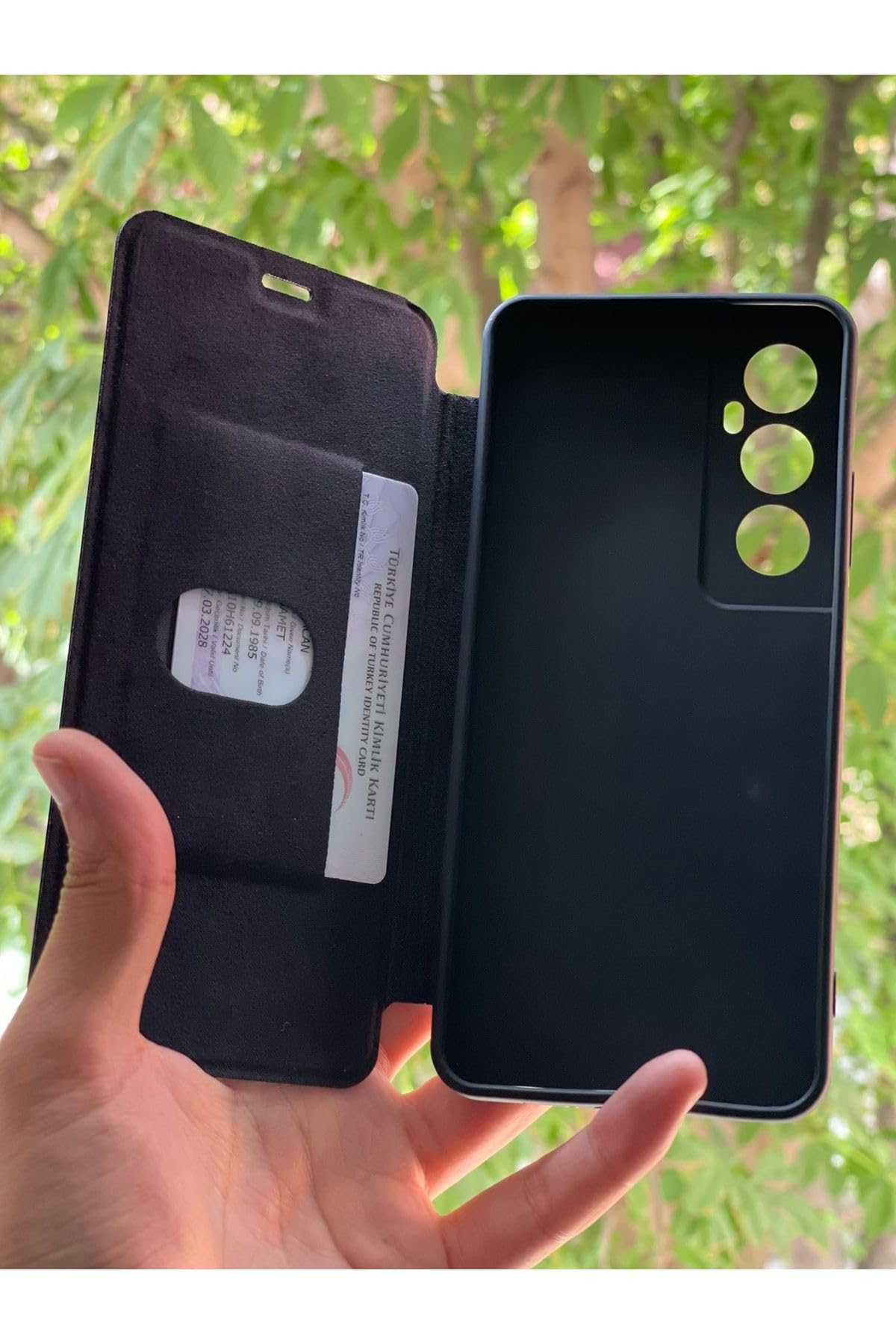 Realme C65 Kılıf Flip Cover Kartlıklı Kapaklı Ultra İnce Şık Kılıf Siyah