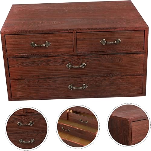 Miniatura 4 de DECHOUS Contenedor de artículos diversos, estuche de almacenamiento de té, caja de almacenamiento multiusos con cajones para cocina del hogar