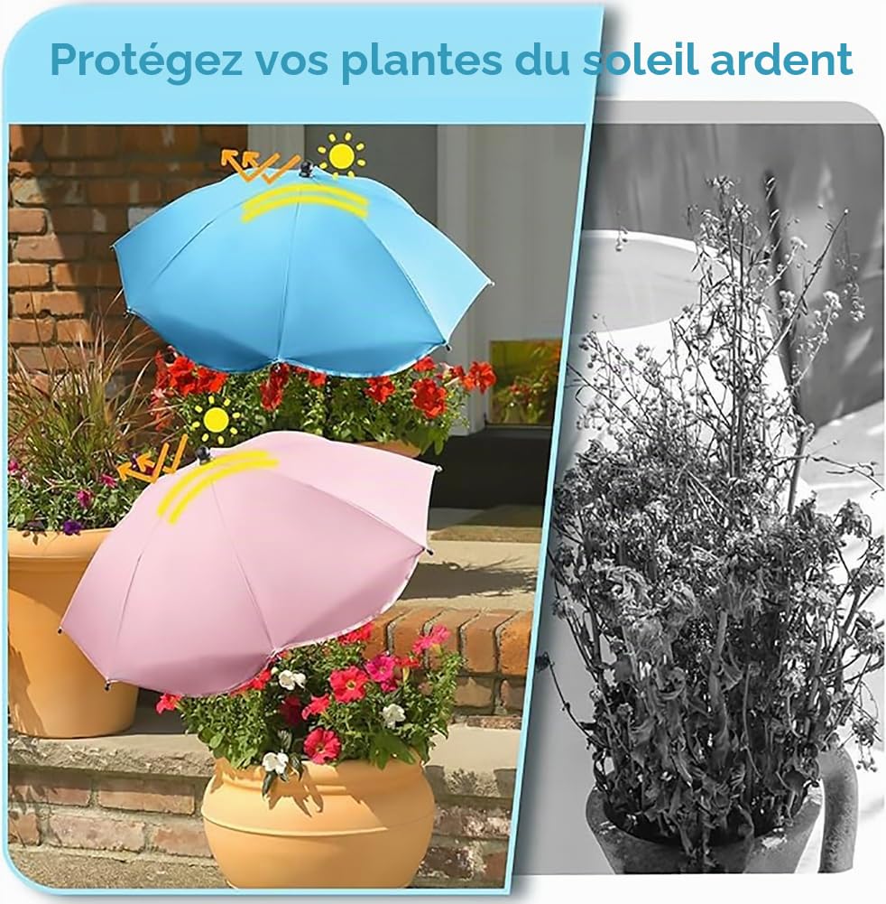 Lot de 4 parasols pour plantes d'extérieur, 61 cm de large, 101,6 cm, protection solaire pour fleurs de terrasse, plantes