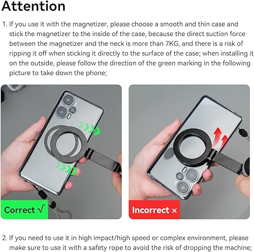 Miniatura 17 de TELESIN Soporte magnético para el cuello para teléfonos, soporte para teléfono celular POV/Vlog para selfie, soporte de mano libre para el cuello