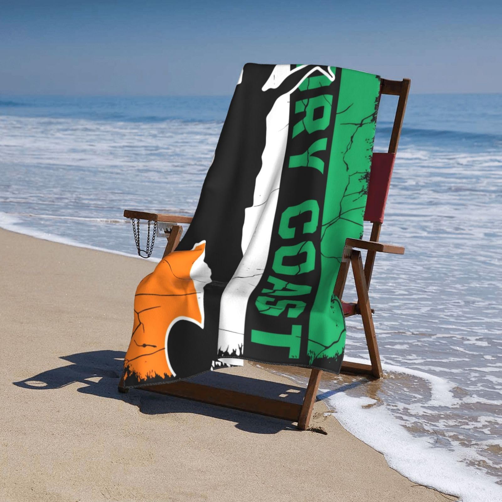 Amazon.com: NUJTKAU Cote D'Ivoire Flag Soccer Beach Towel