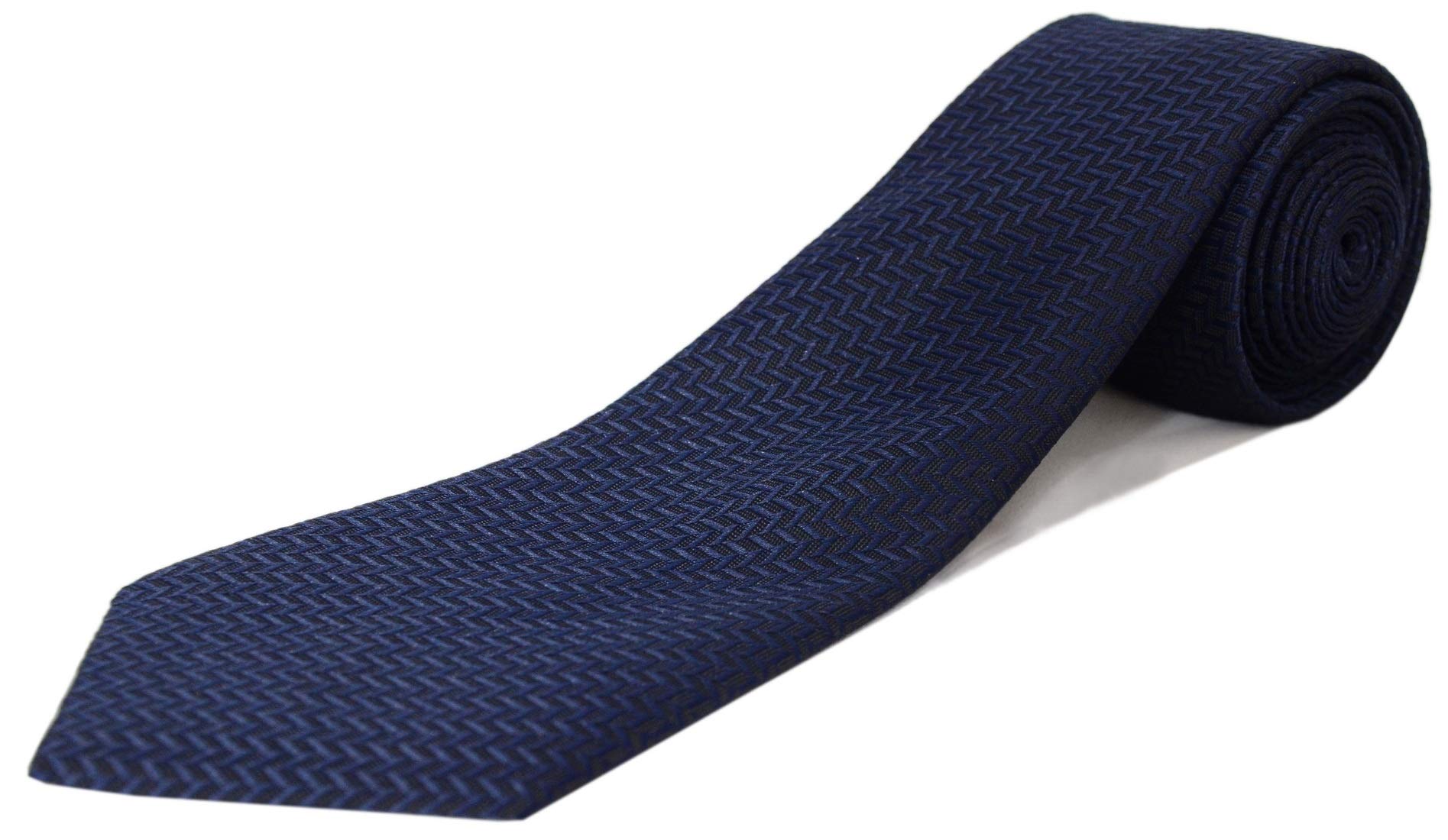 michelangelo Men's Self Design Micro Fiber Tie (Navy Blue)-picture-21