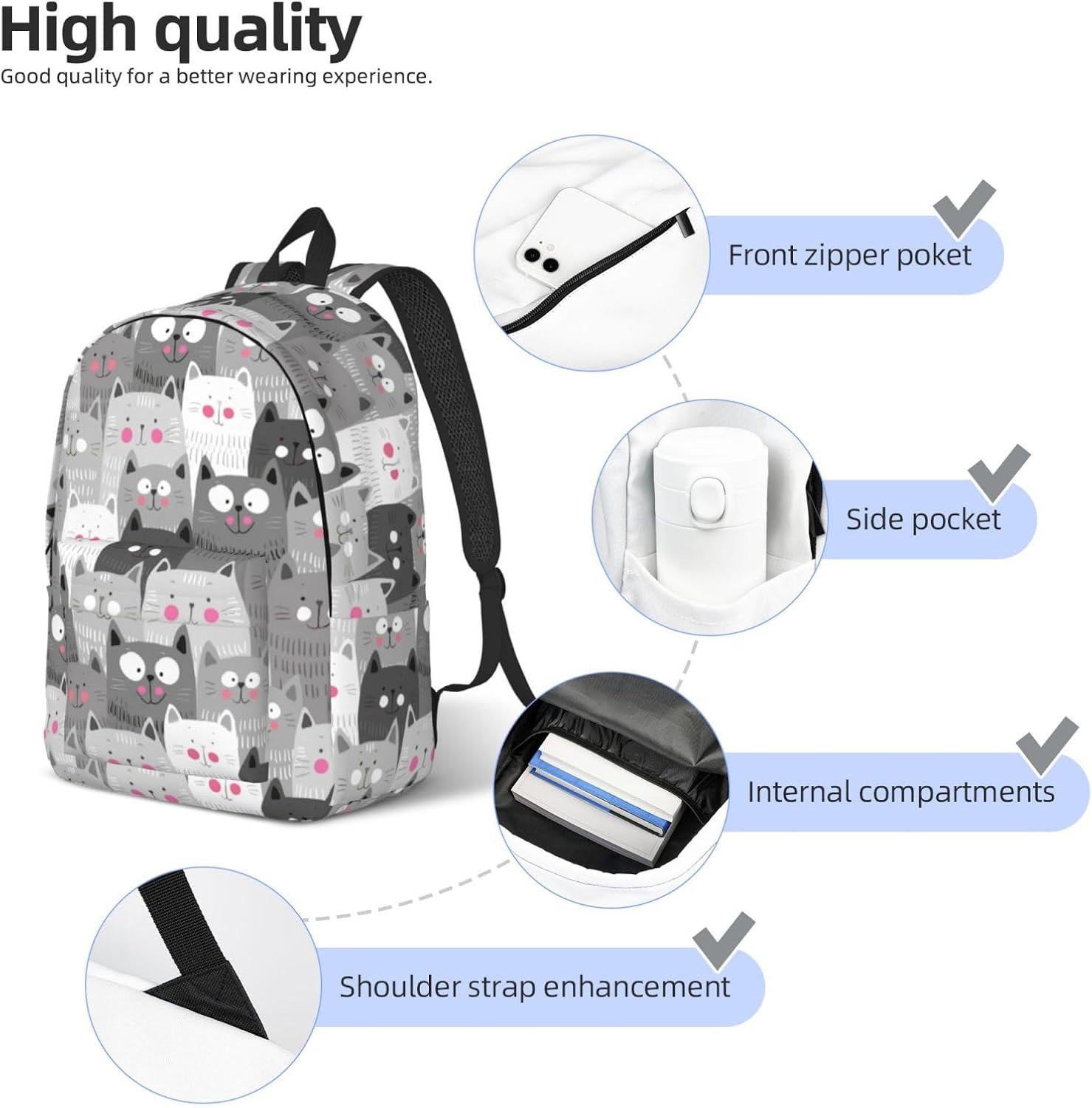 Backpack Laptop Backpack Travel Hiking Daypack Multipurpose Bookbag For Men Women