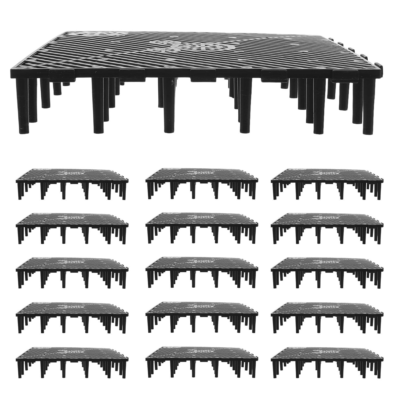 20 Piezas Placa de Filtro para Acuario de Plástico Negro 5,7x1
