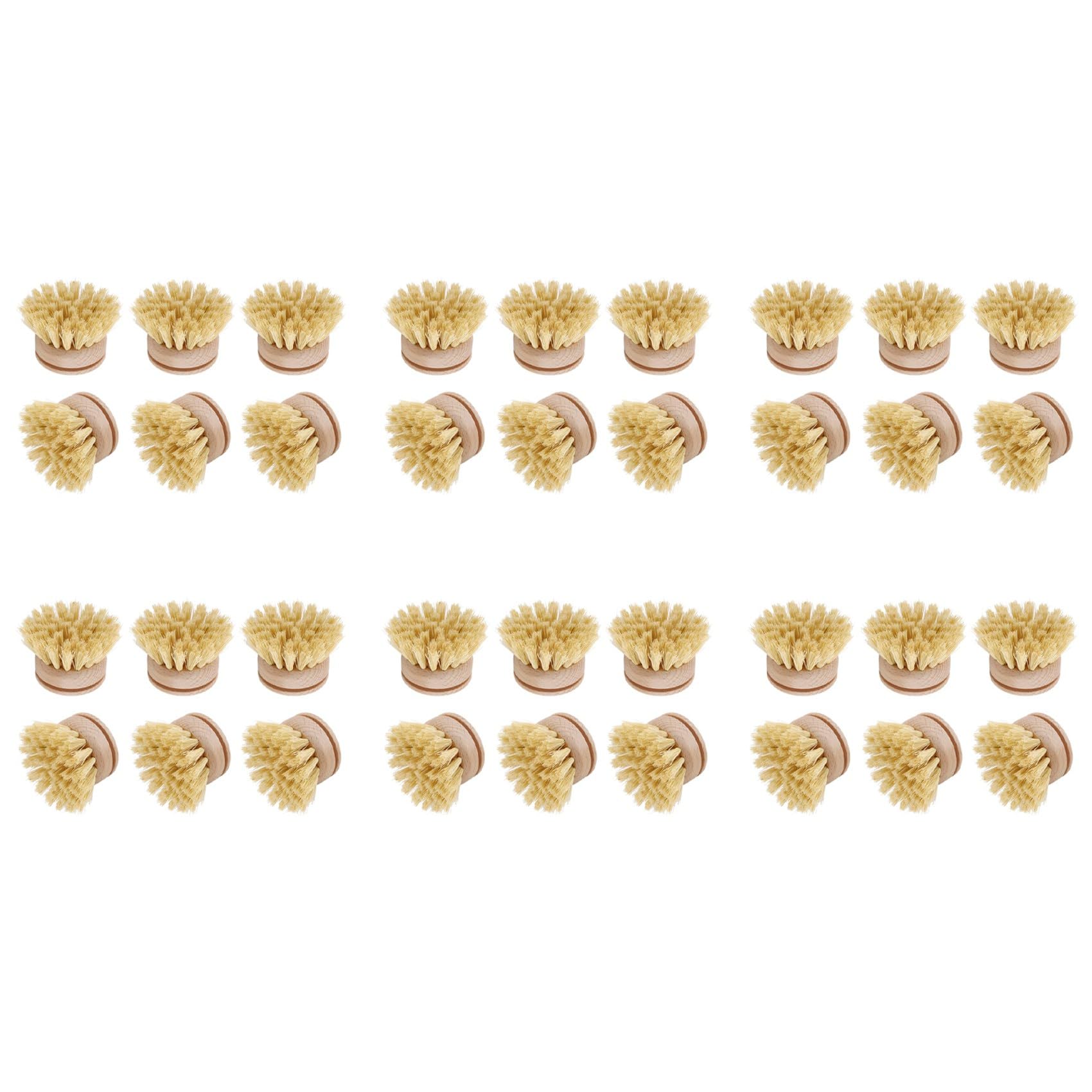 Hndhbfgrt Washing Up Brush,Dish Brush,36 Pcs Replacement Brush Heads Wooden Cleaning Dish Brush Refillable Kitchen Beech