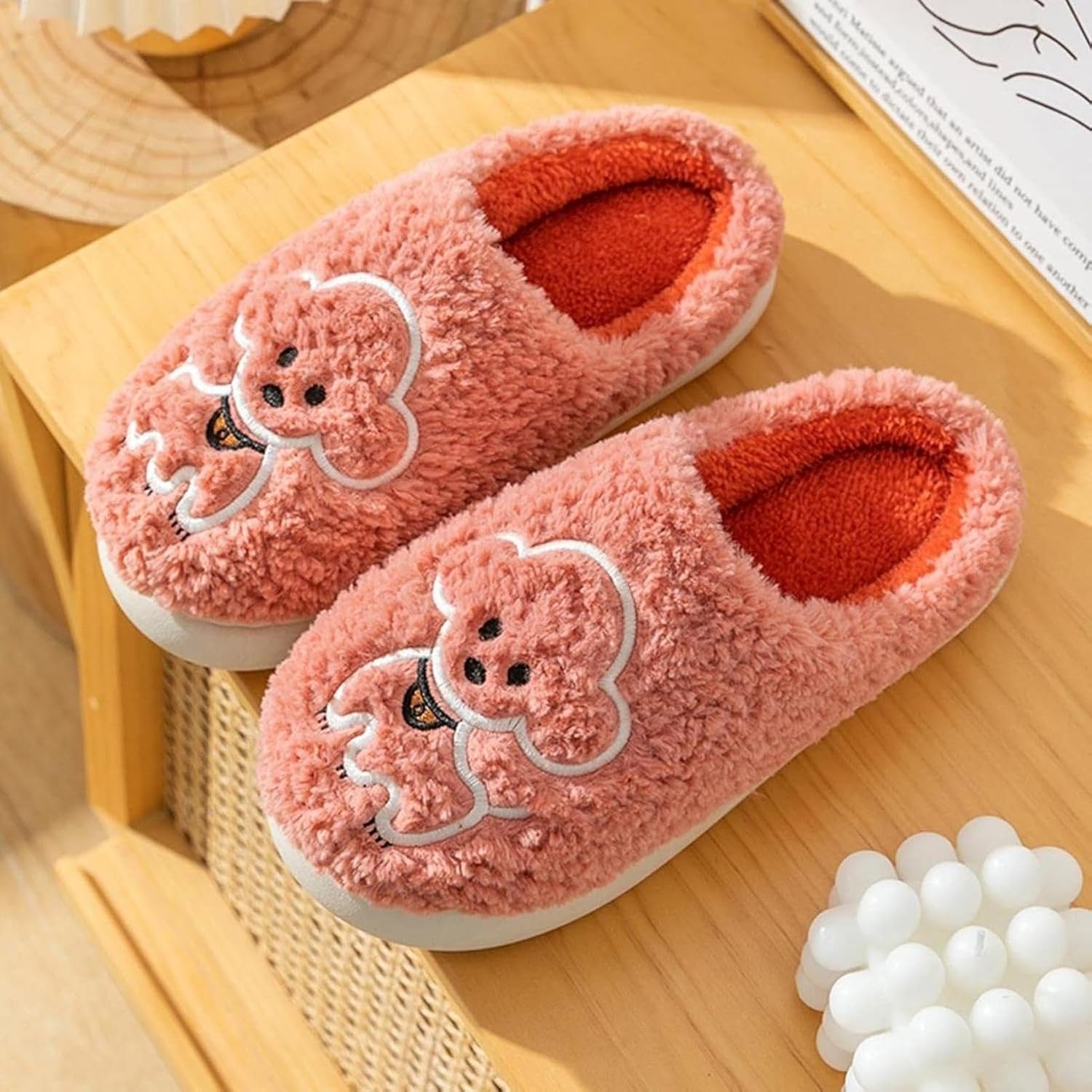 [ZKYSO] スリッパ 室内 レディース ルームシューズ コットンスリッパ 暖かい 室内履き冬の ピンク 可愛い 室内用 旅行用