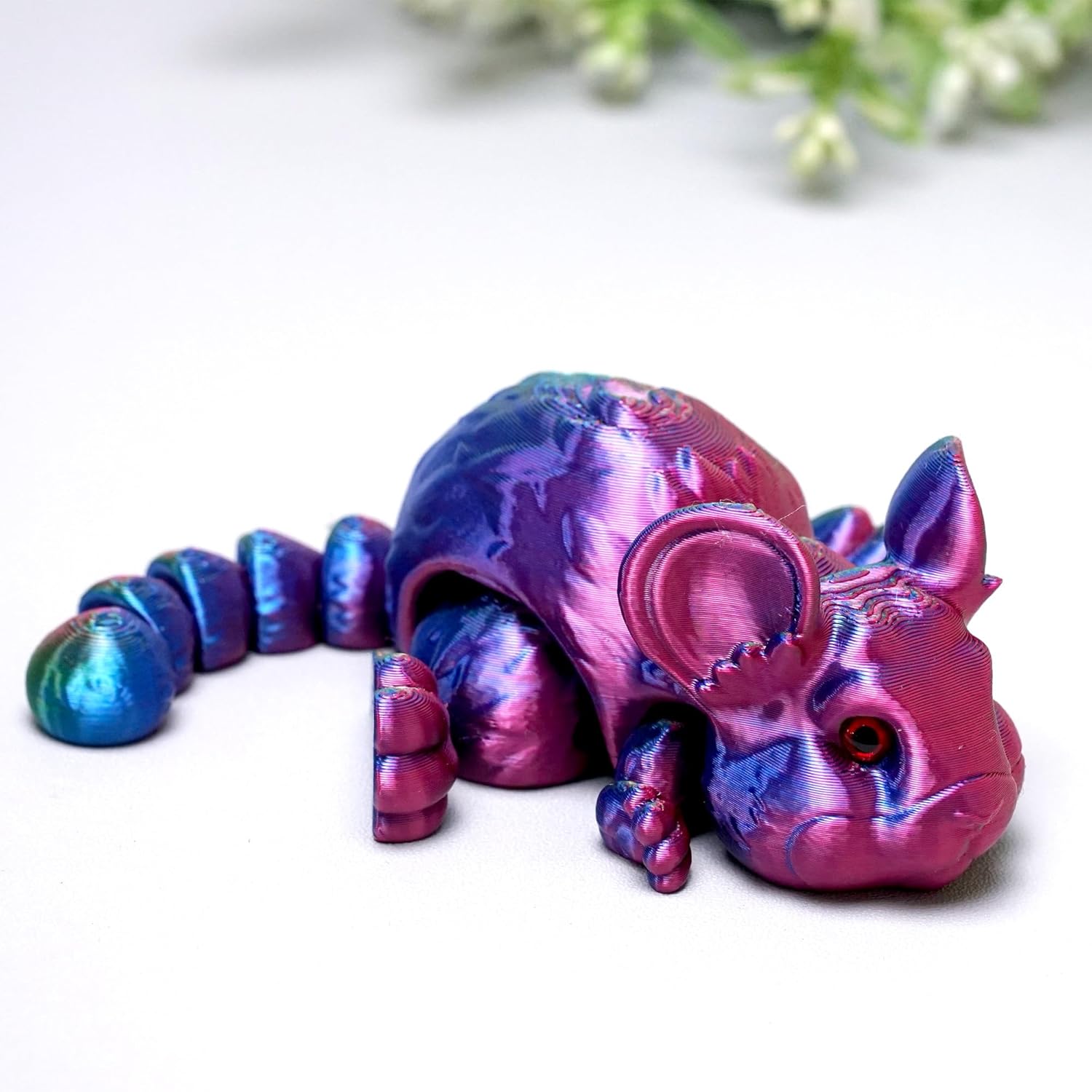 3D Printed mouse toy rat Model,Flexible Realistic Articulated Animal Fidget Toys,Mystery Figurines Gifts for Easter,Executive Desk Funny Décor and Festival Collectible,Easter Basket Stuffers (RGB)