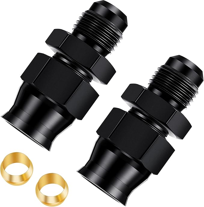 2 Pieces 6 AN Male Flare Aluminum Tubing Fittings Fuel Tube Hardline Adapter Alloy 6