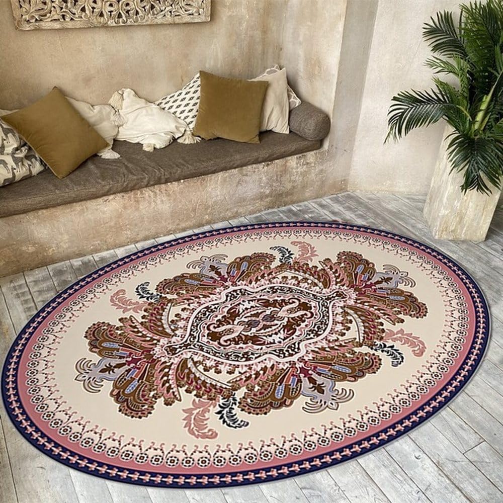 Tapis de salon ovale rétro couleur 11 idéal pour grand espace 80x200 cm
